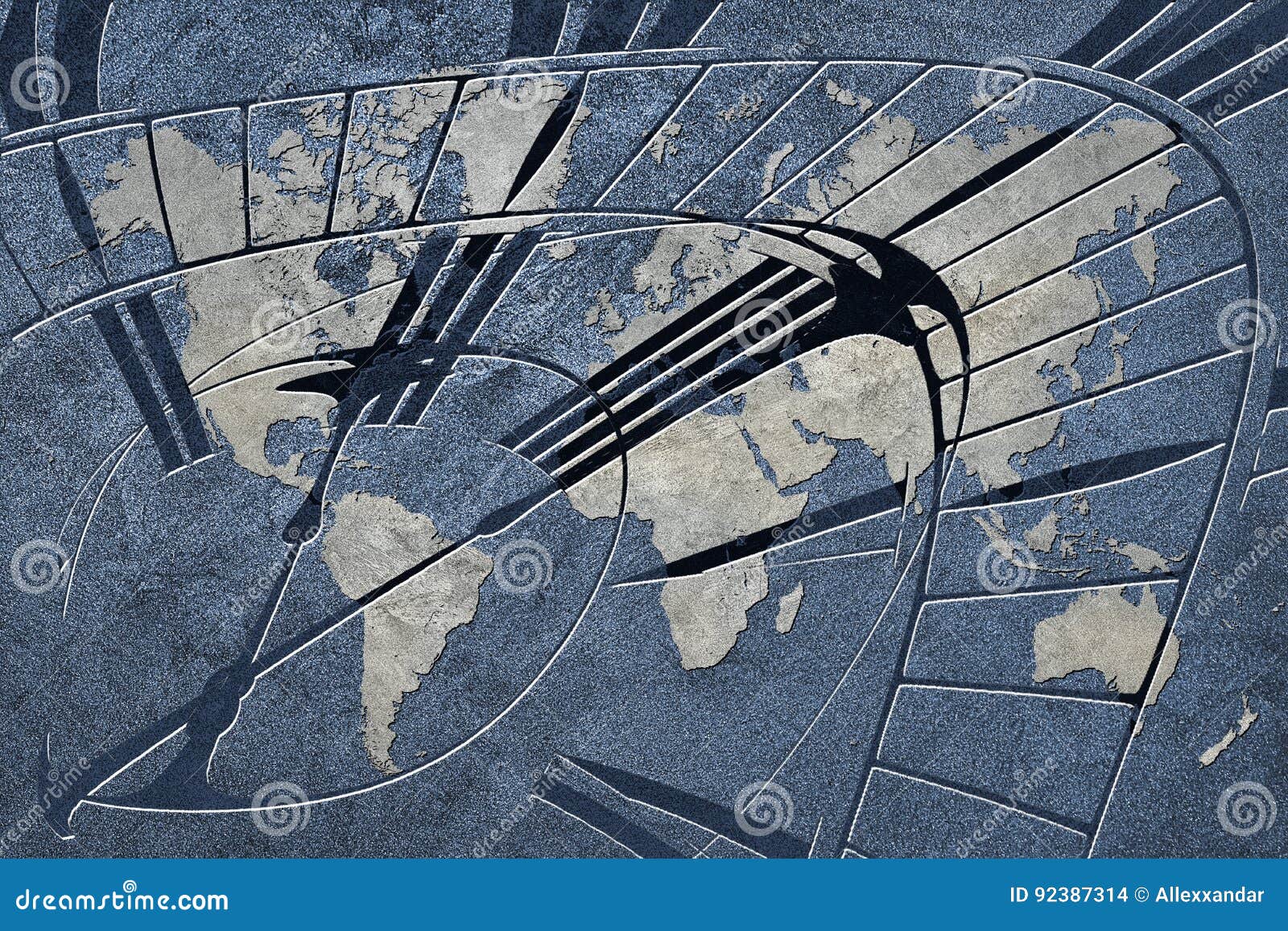 Time for Global Business. World Map with a Clock Stock Photo - Image of ...