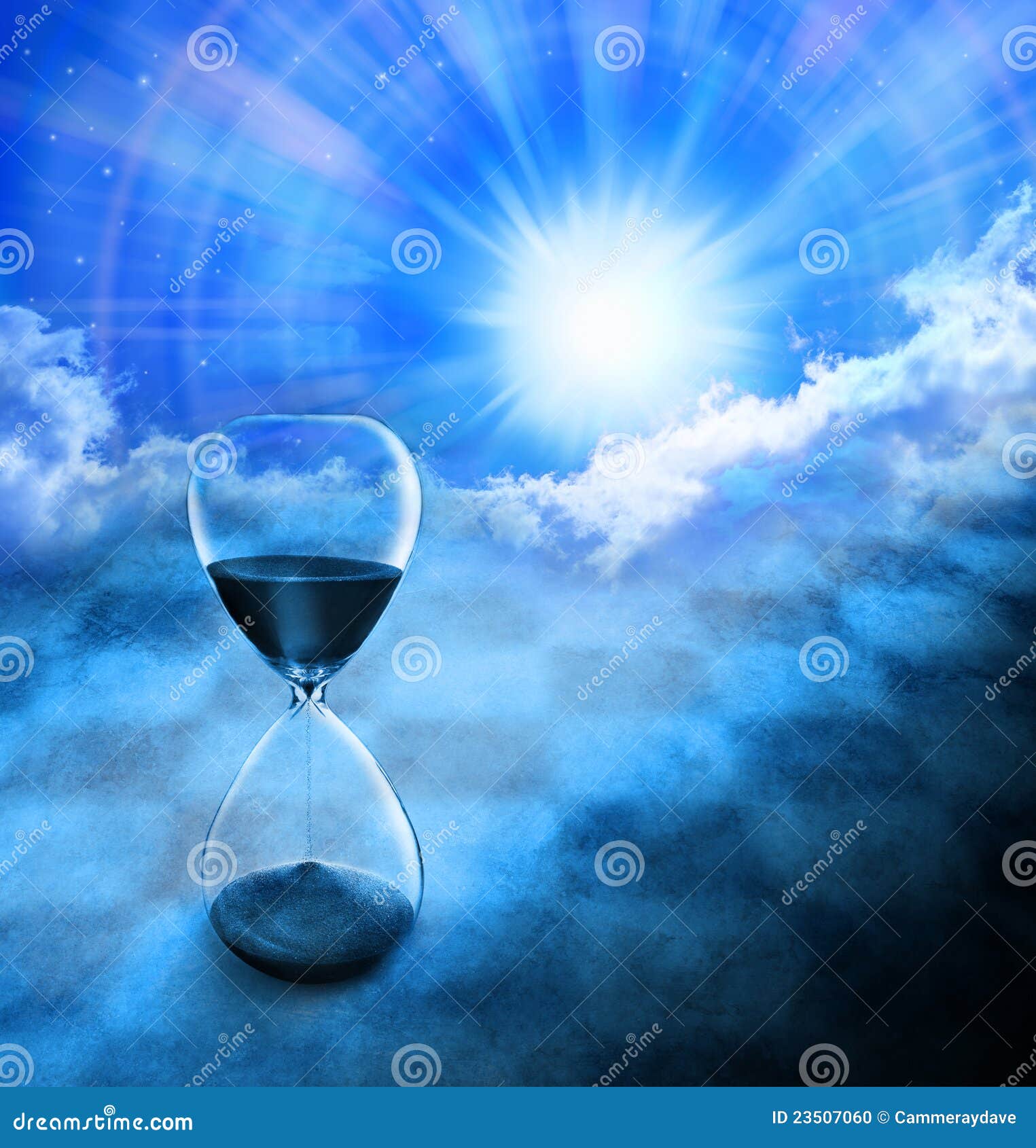 time hourglass background sun sky eternity