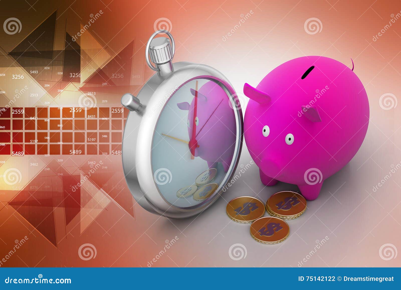 Time for Investment Concept Stock Illustration - Illustration of business,  bank: 75142122