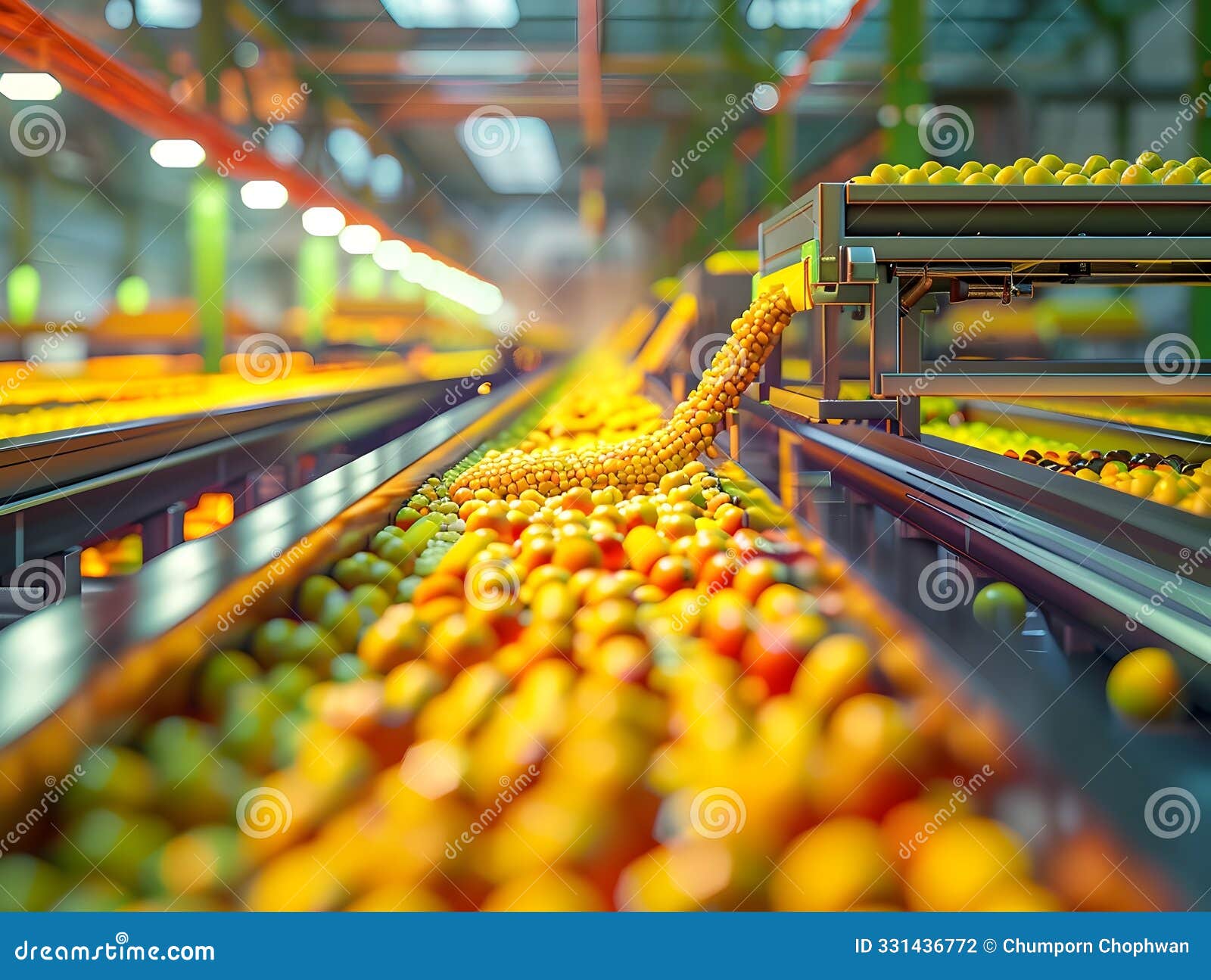 time lapse sequence of produce logistical flow from rural farm to urban distribution center