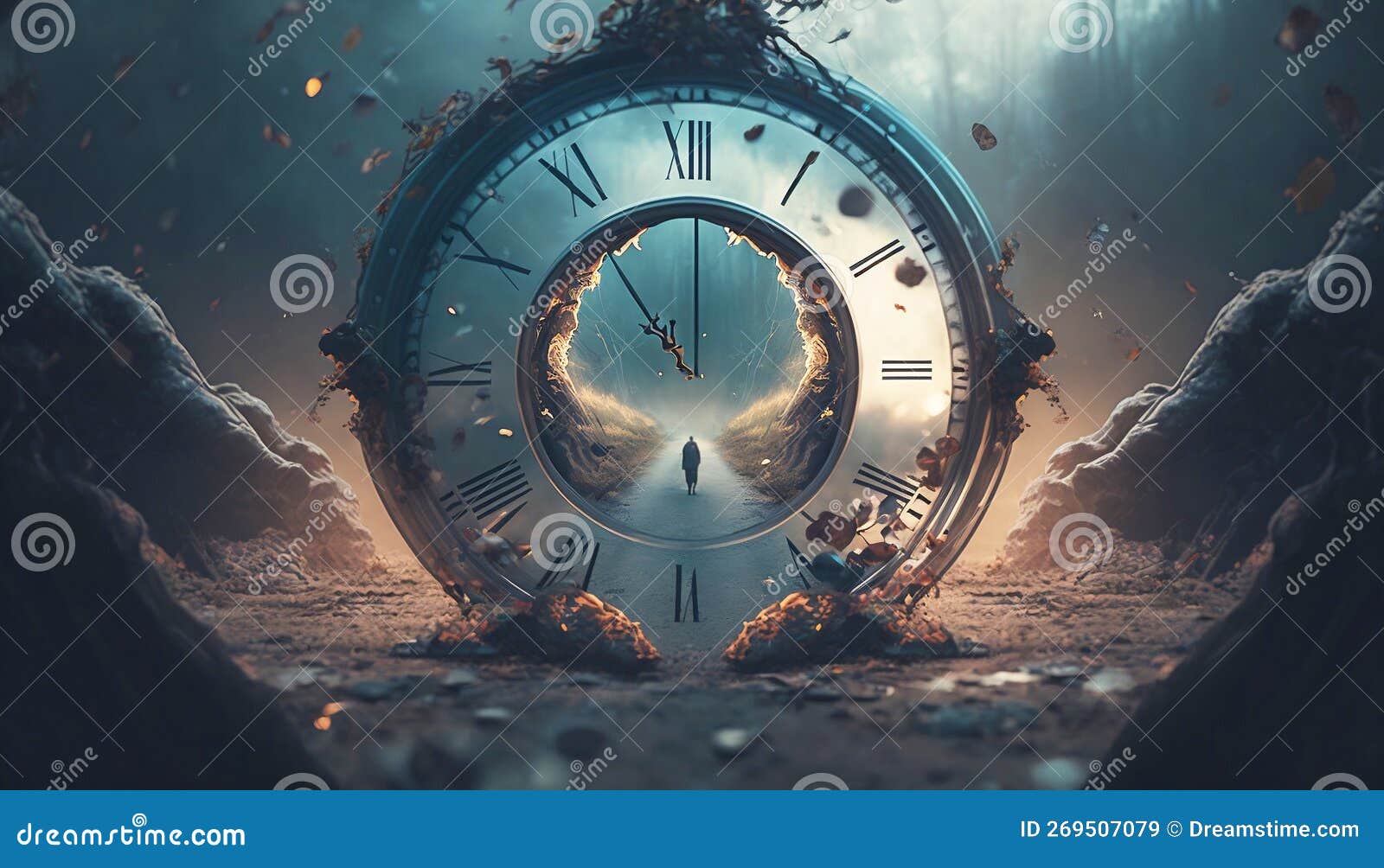 Time loop, concept stock illustration. Illustration of mechanics
