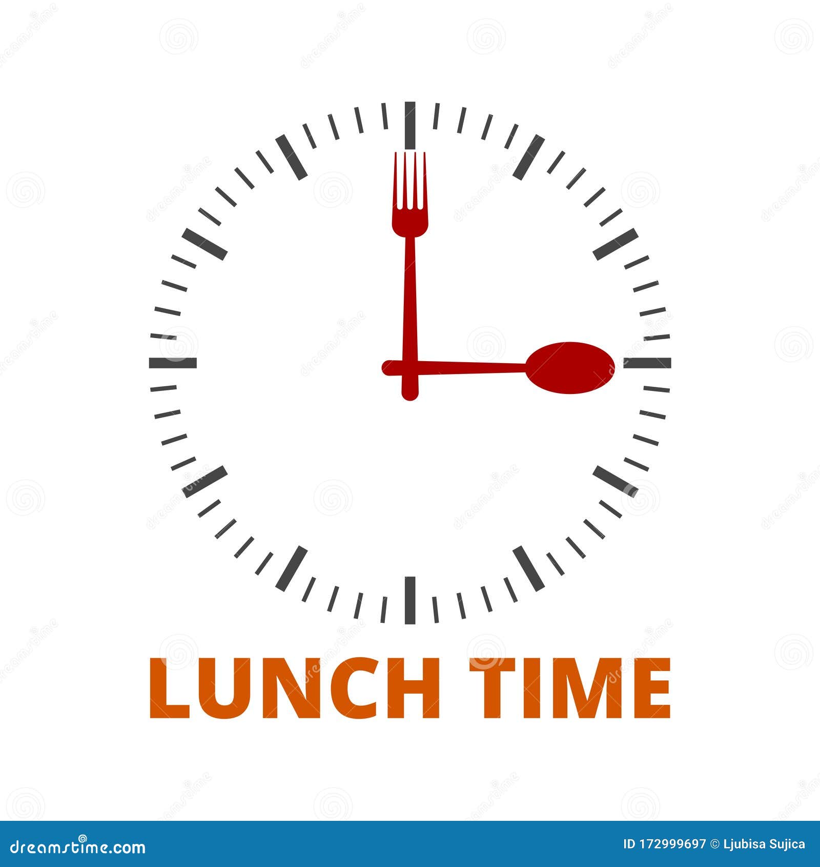 Time for Lunch, Flat Lunch Time Icon Stock Vector Illustration of