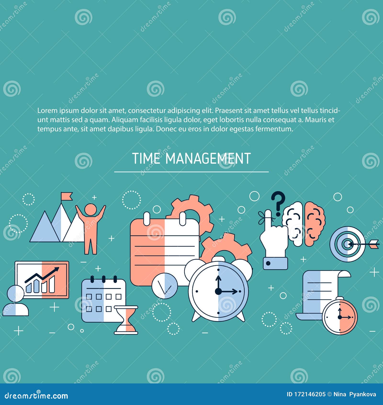 Time Management Vector Background Stock Vector - Illustration of ...