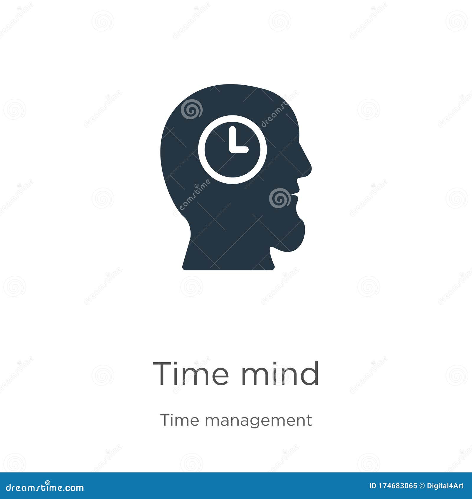 Time Mind Icon Vector. Trendy Flat Time Mind Icon from Time Management