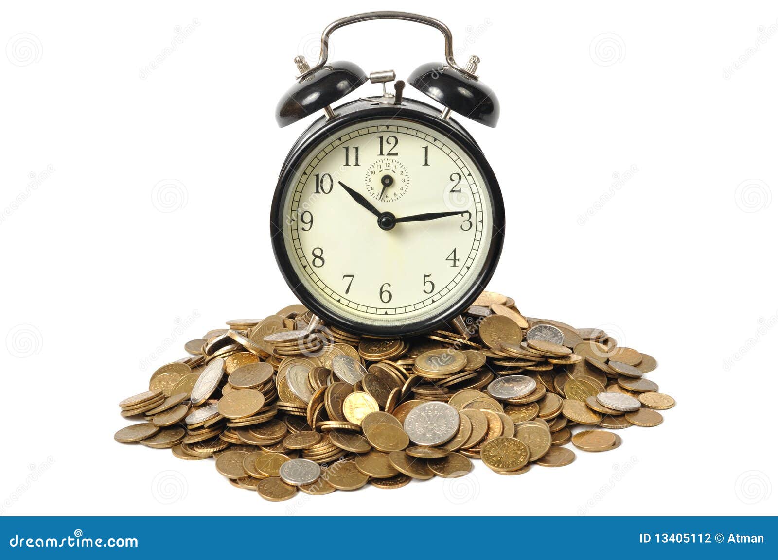 Time is Money stock photo. Image of coins, cash, white - 13405112
