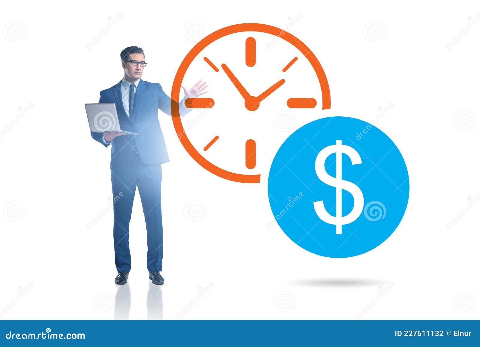 Time is Money Concept with Businessman Stock Photo - Image of icon ...