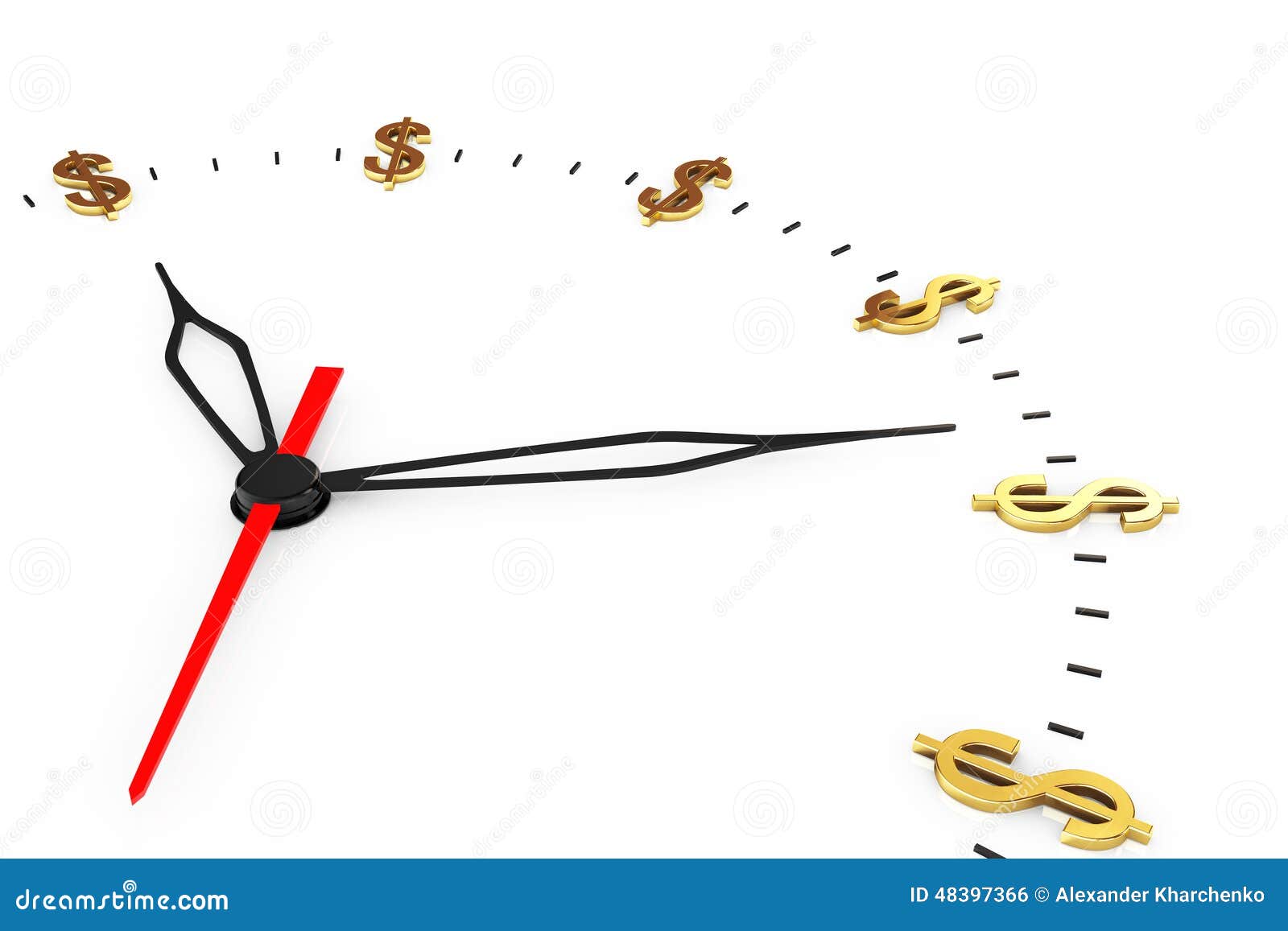 Time is Money Concept. Clock with Dollar Signs Stock Photo Image of