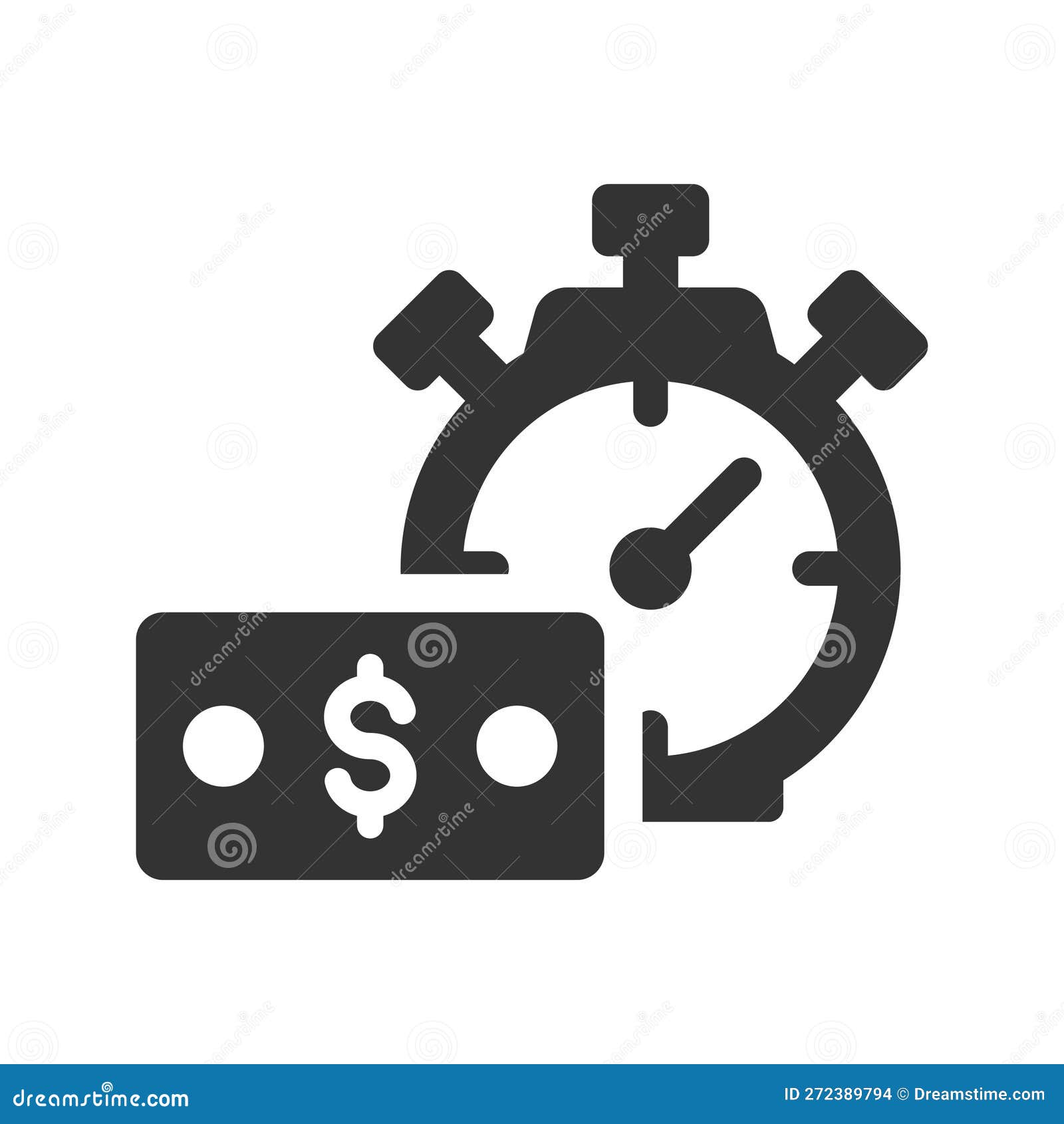 Time is money icon stock vector. Illustration of time 272389794