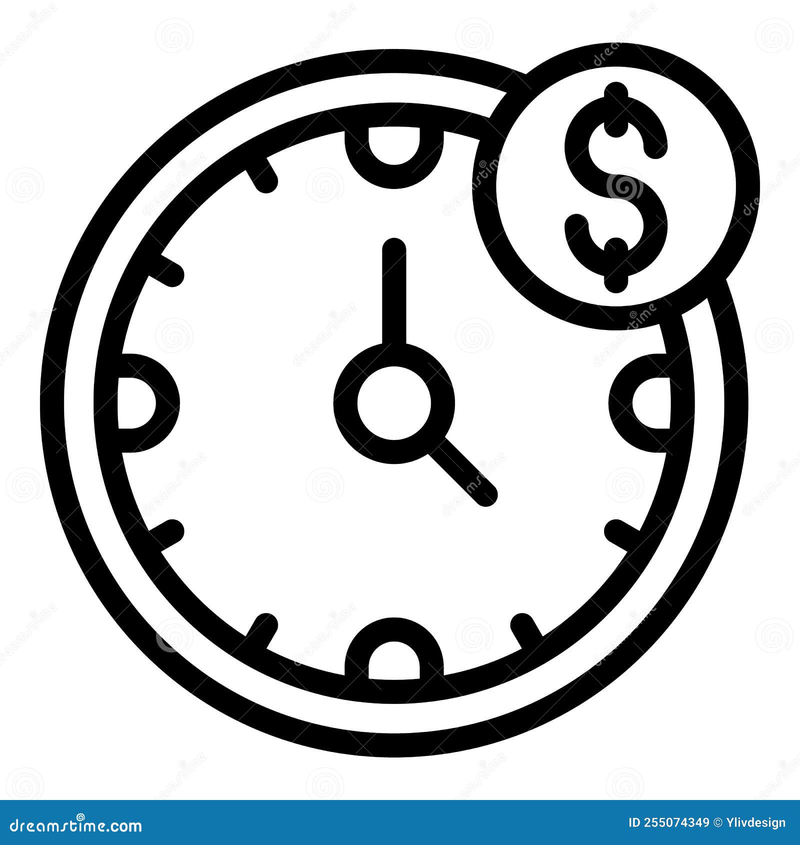 Time is Money Icon Outline Vector. Idea Startup Stock Vector