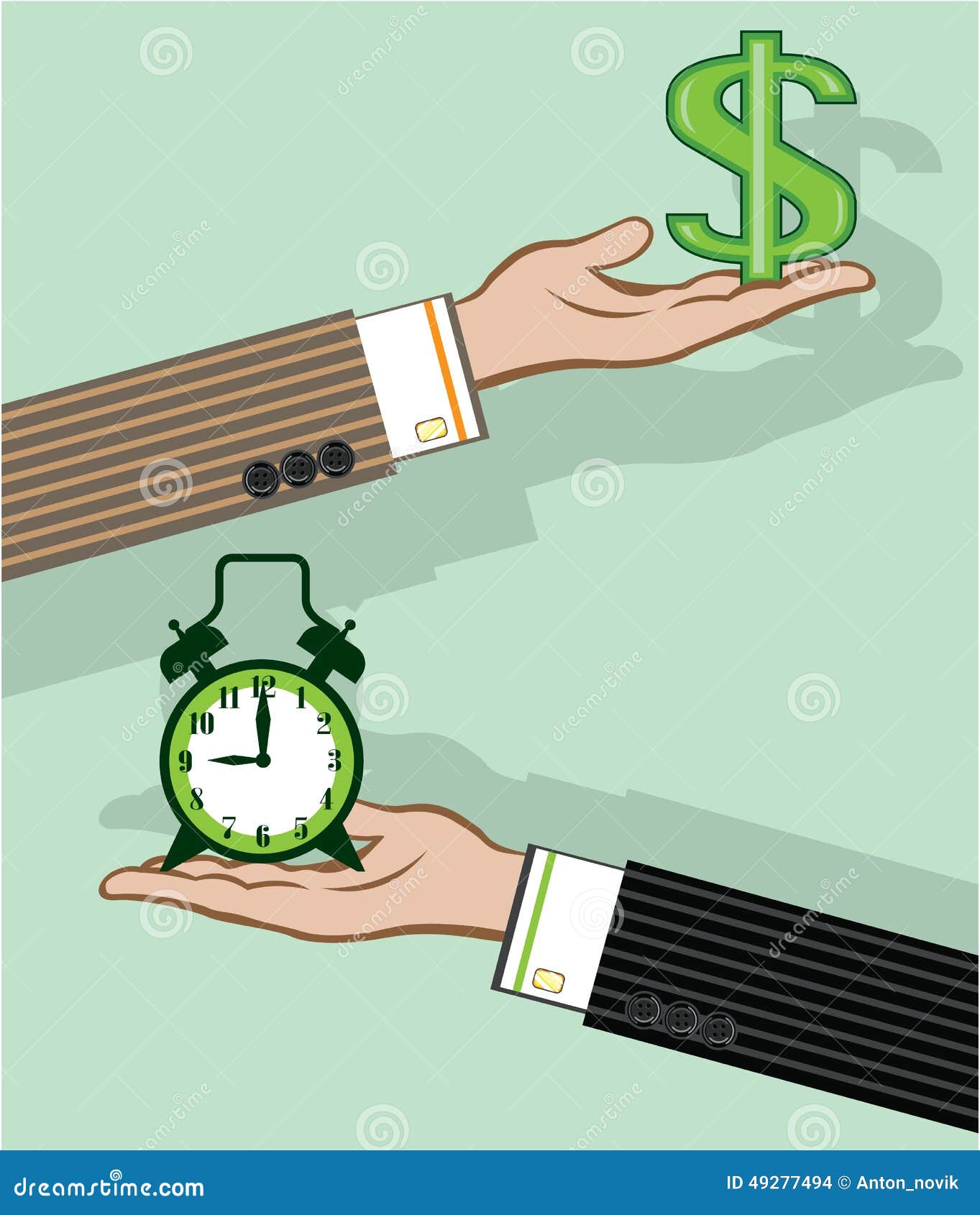 Time is Money stock vector. Illustration of hand, symbol 49277494