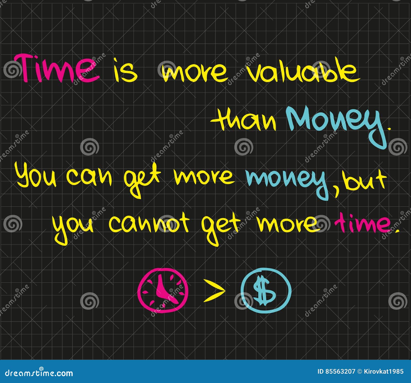 Time Is More Valuable Than Money Stock Vector Illustration Of Motivation Time