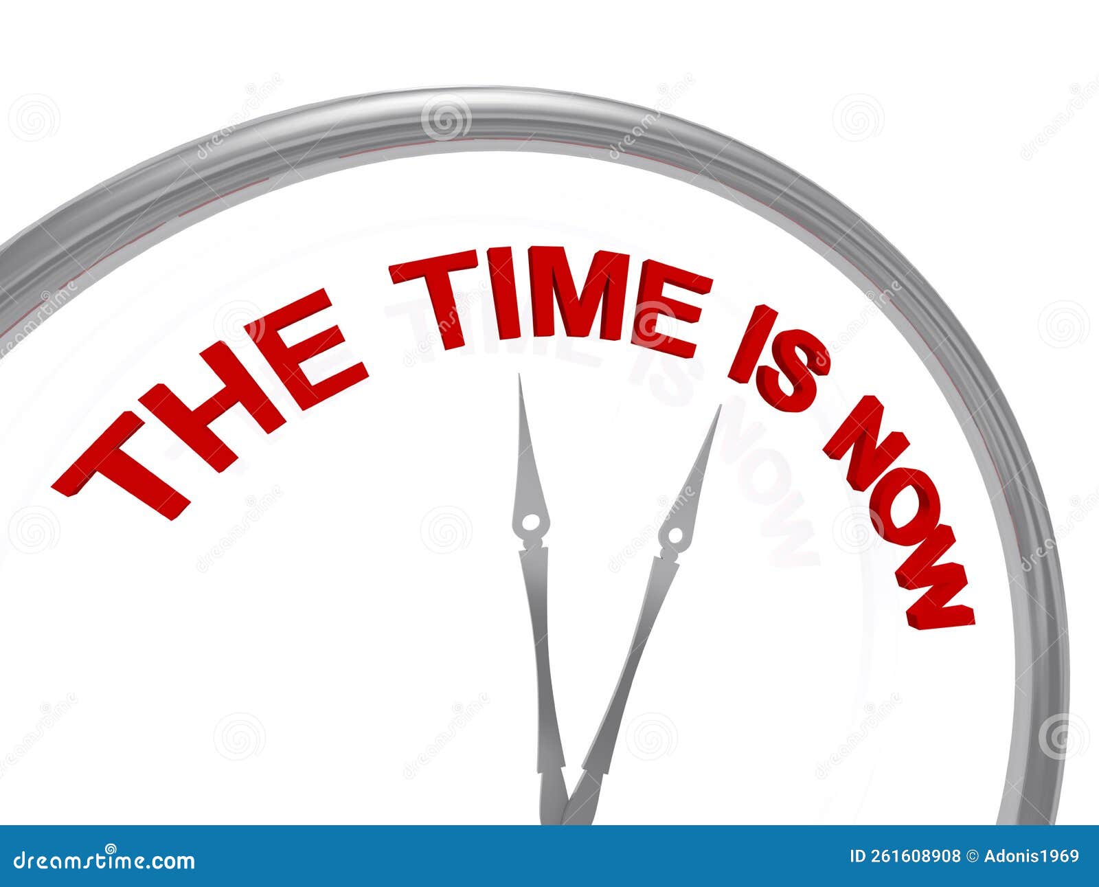 The time is now on clock stock illustration. Illustration of hours