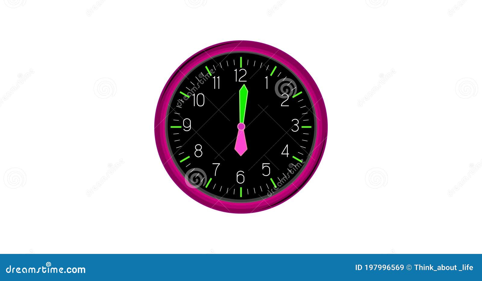 analog clock  on white background | beautiful analog clock over 4k resolution. 2d clock .