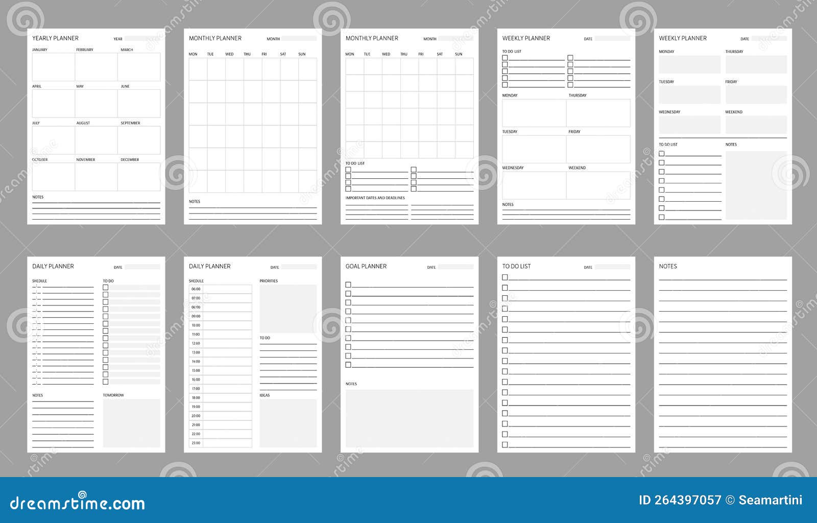 Yearly Agenda Stand Storage Desk Calendar To-do lists Time Planner