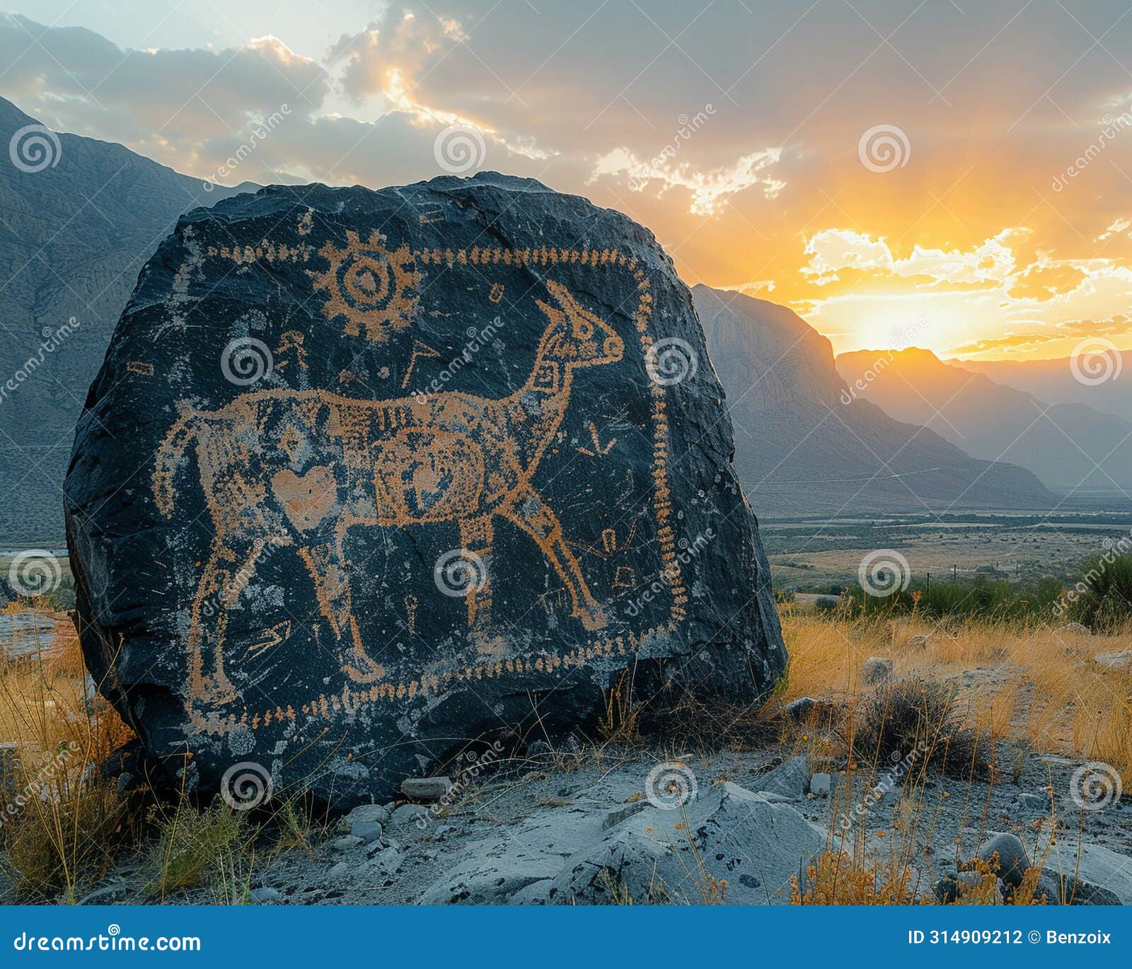 time-softened petroglyphs whispering desert lore the carvings blur with rock