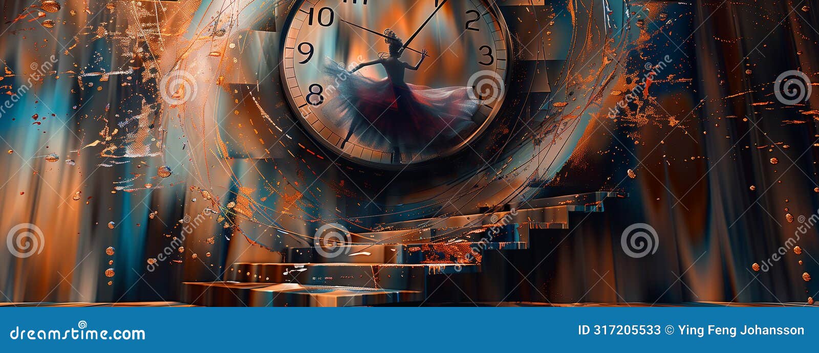 time takes on a psychedelic form with a mesmerizing clock with a ballerina.