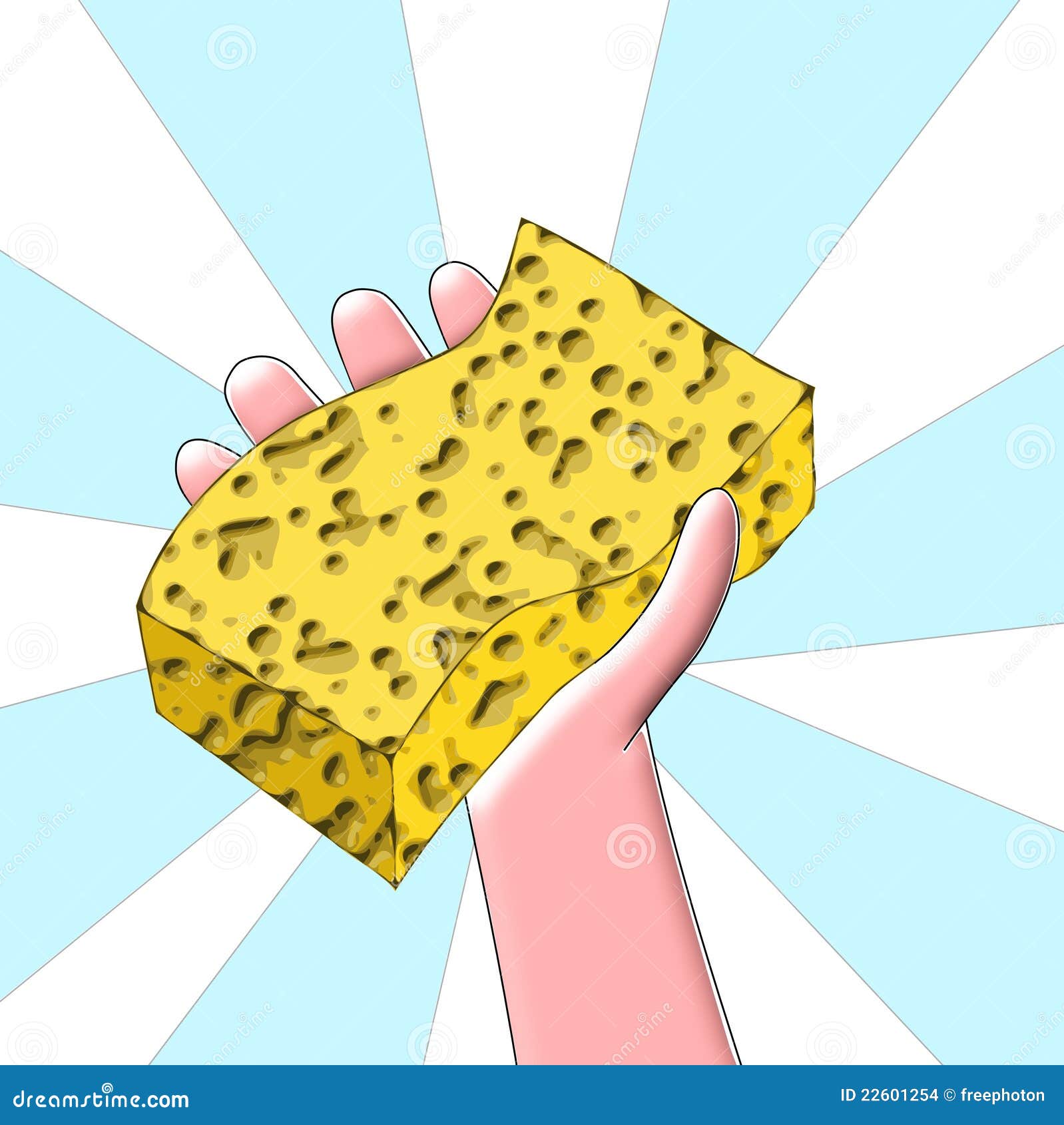 time to clean - hand holding sponge