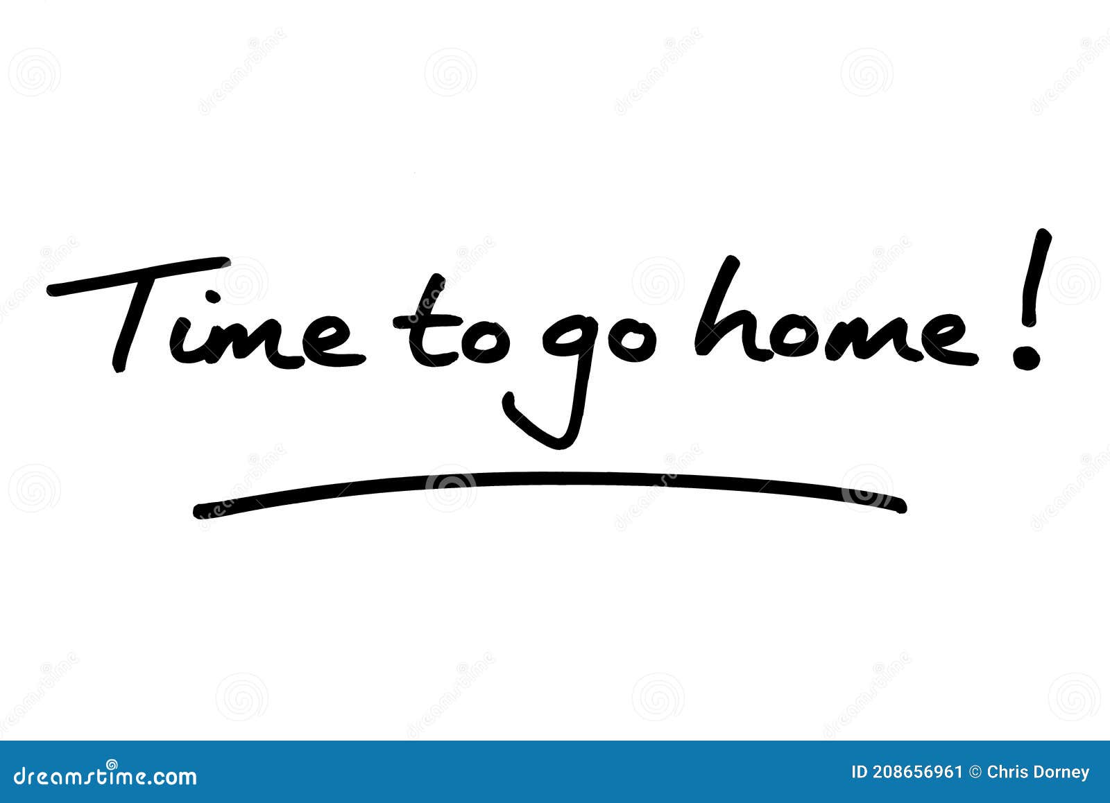 Time to go home stock illustration. Illustration of message 208656961