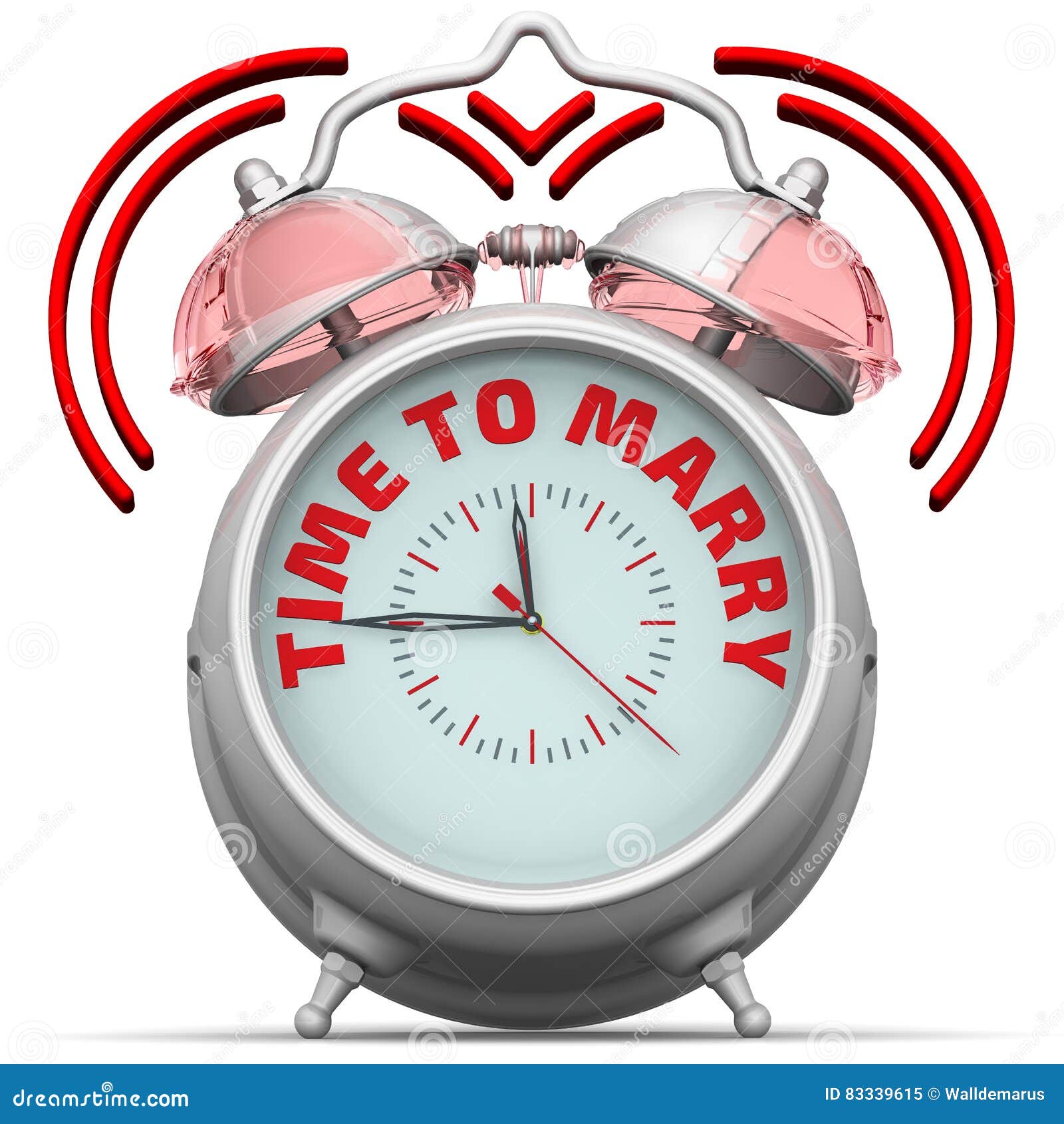 Time Marry. the Alarm Clock with an Inscription Stock Illustration - Illustration of alarm, rendering: 83339615