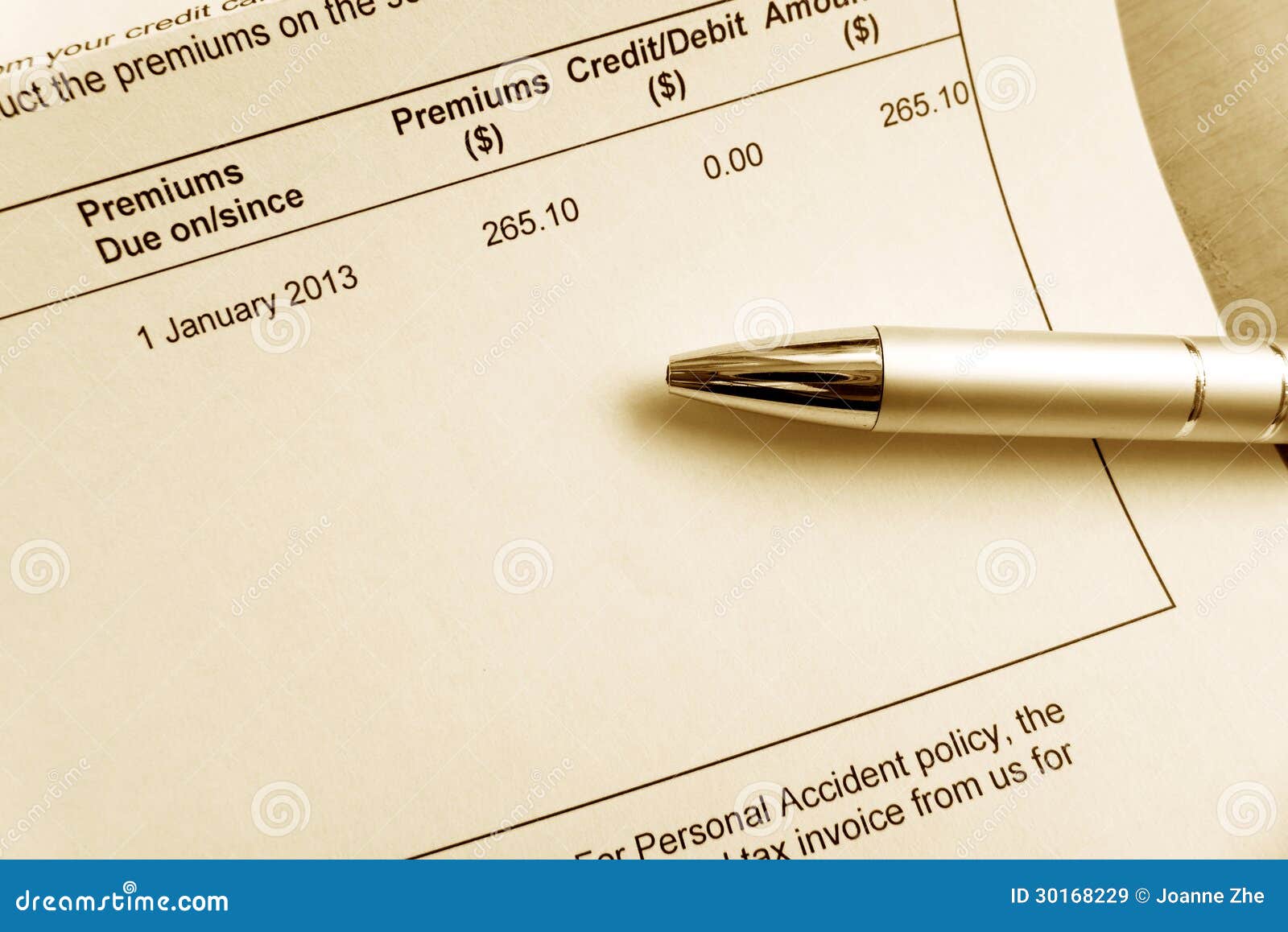 Paying Insurance Premium Bill Stock Image - Image of ...