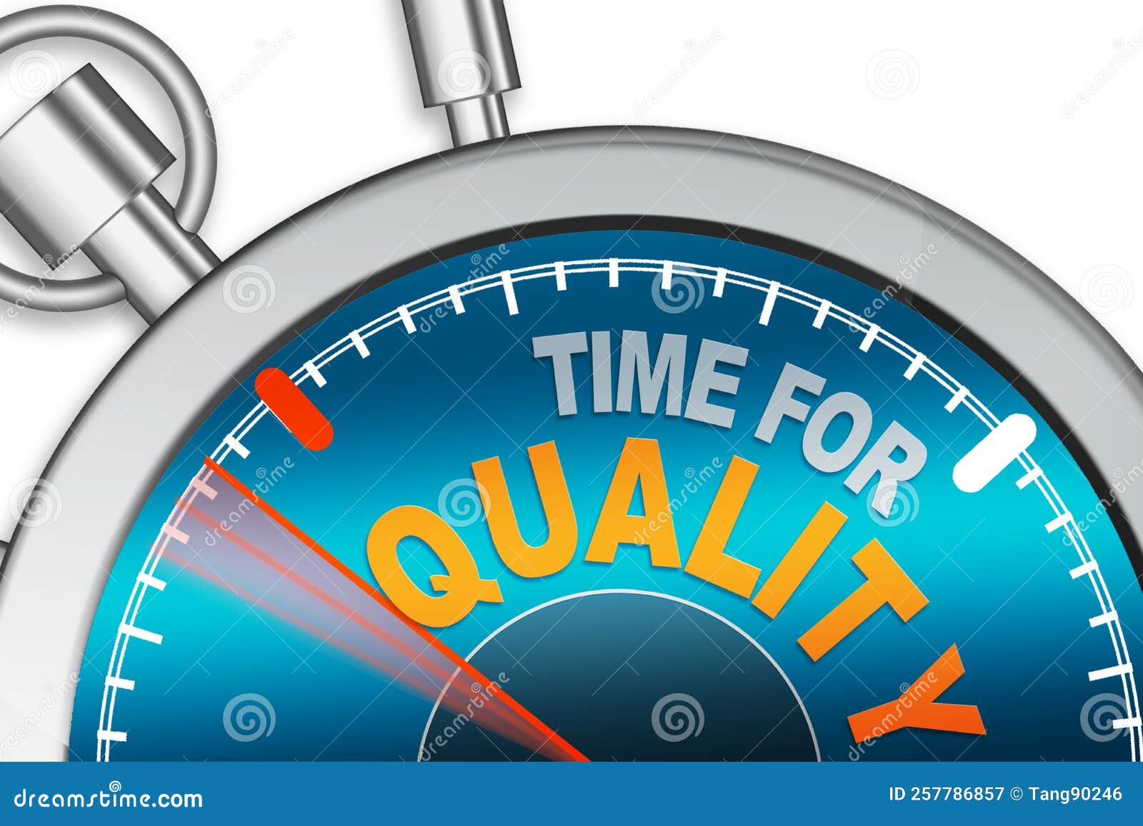 Time To Quality Word on Stopwatch Stock Illustration Illustration of