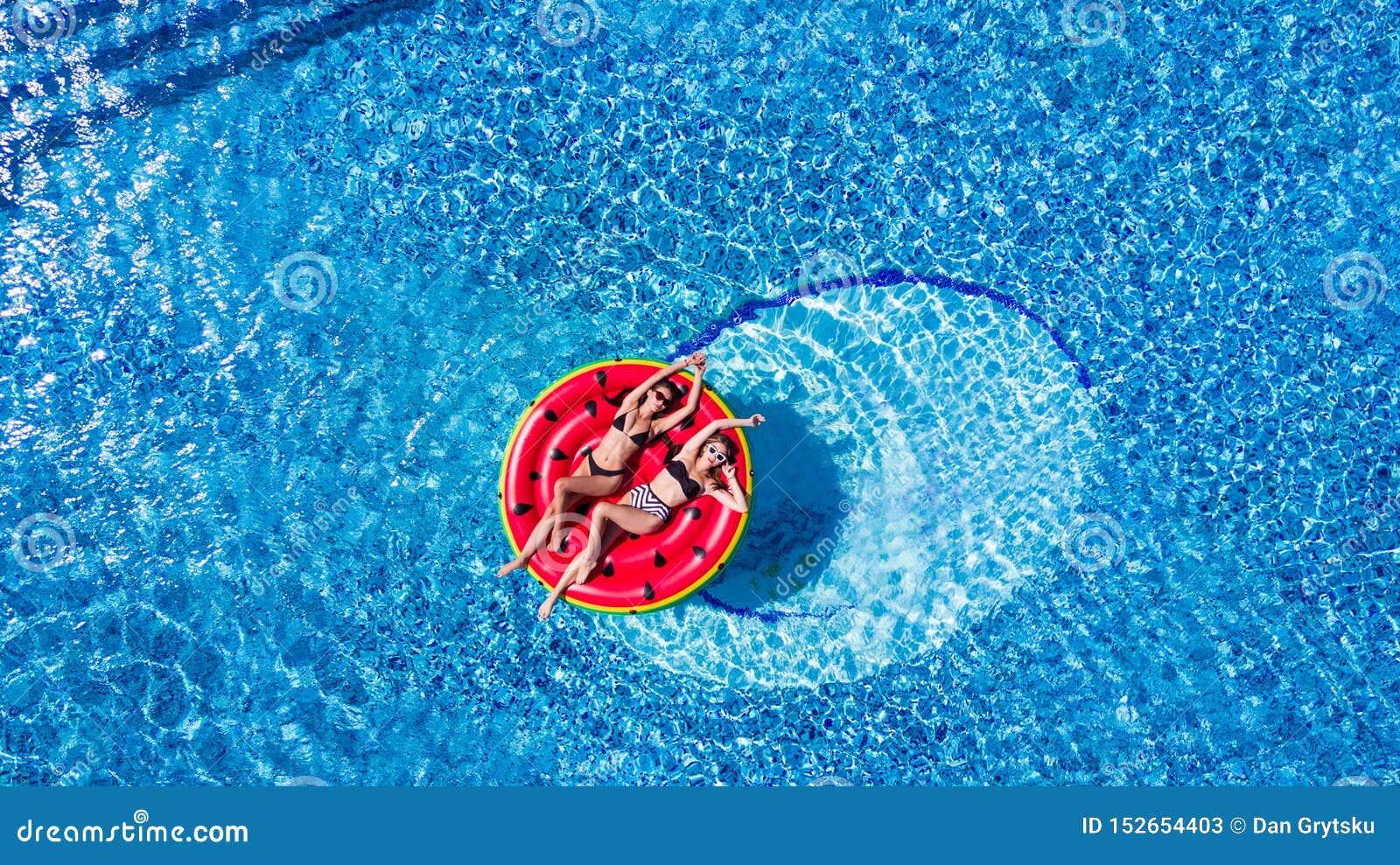 Time To Relax. Top View of Attractive Young Woman in Bikini Smiling ...