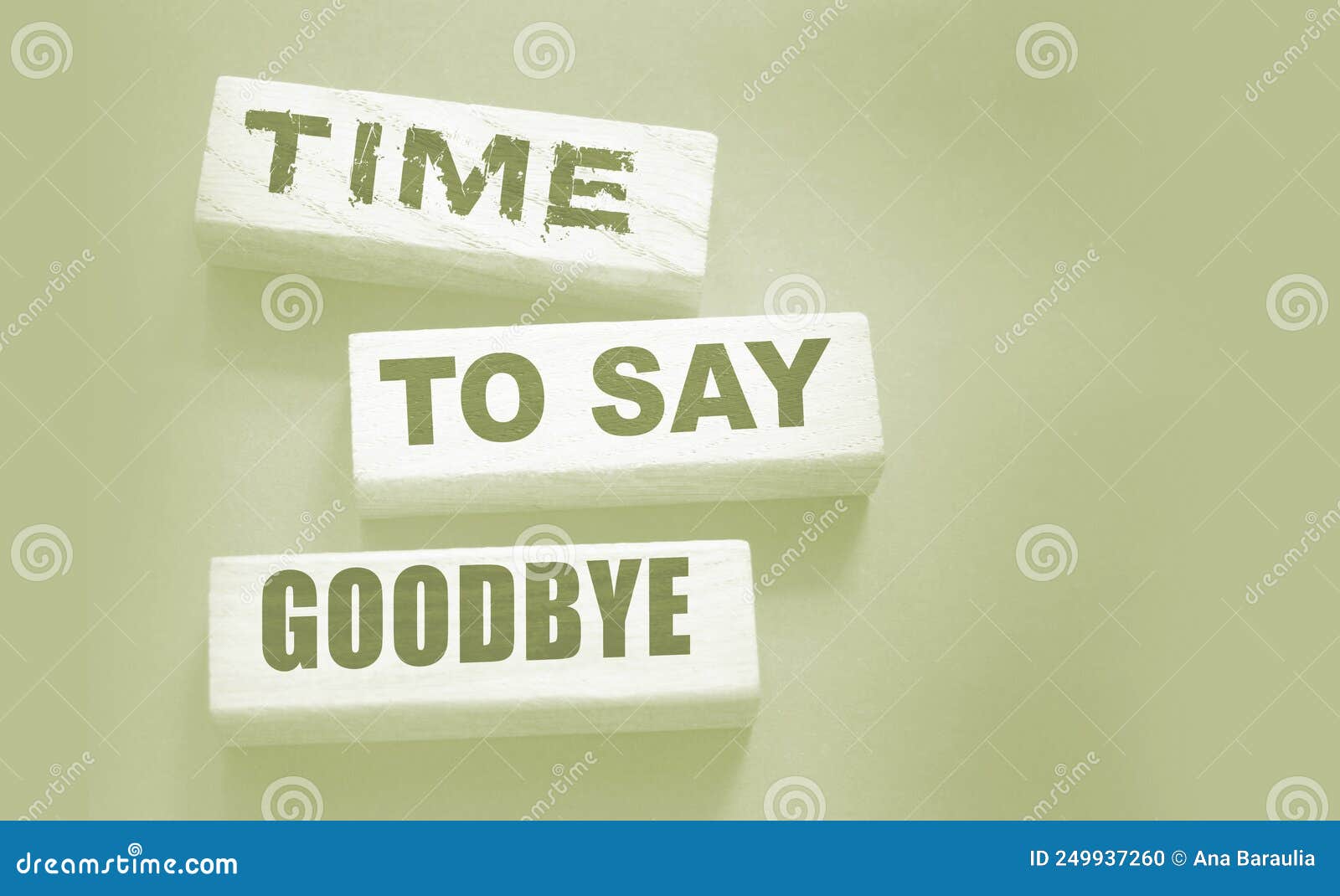 Time To Say Goodbye Message on Wooden Blocks. Concept Image Stock Photo