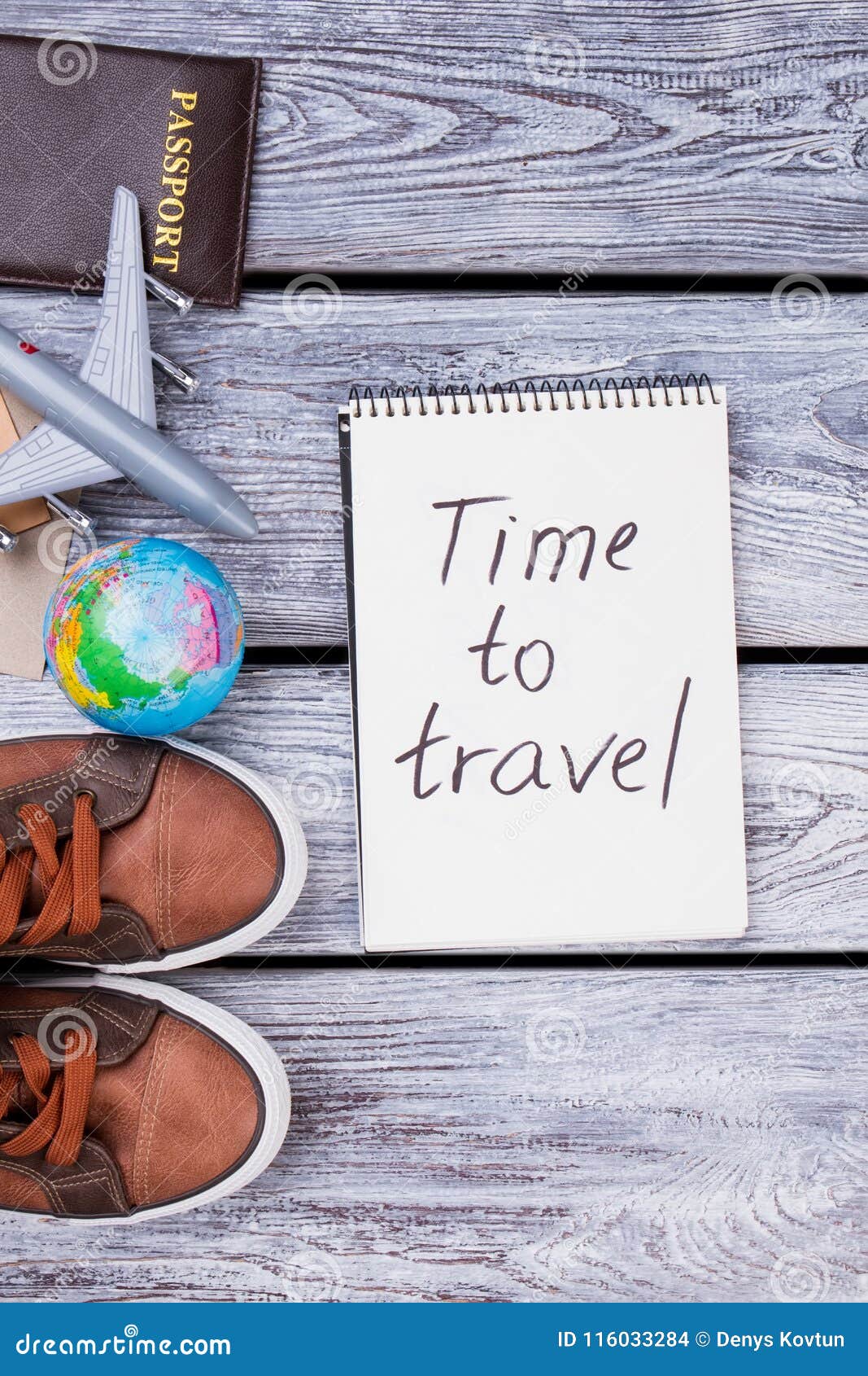 Time to travel flat lay. stock photo. Image of flat
