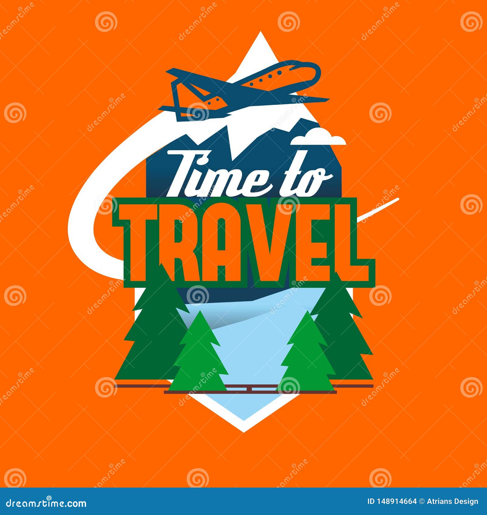 Time To Travel Logo, Travel Logo, Plane Logo Stock Vector