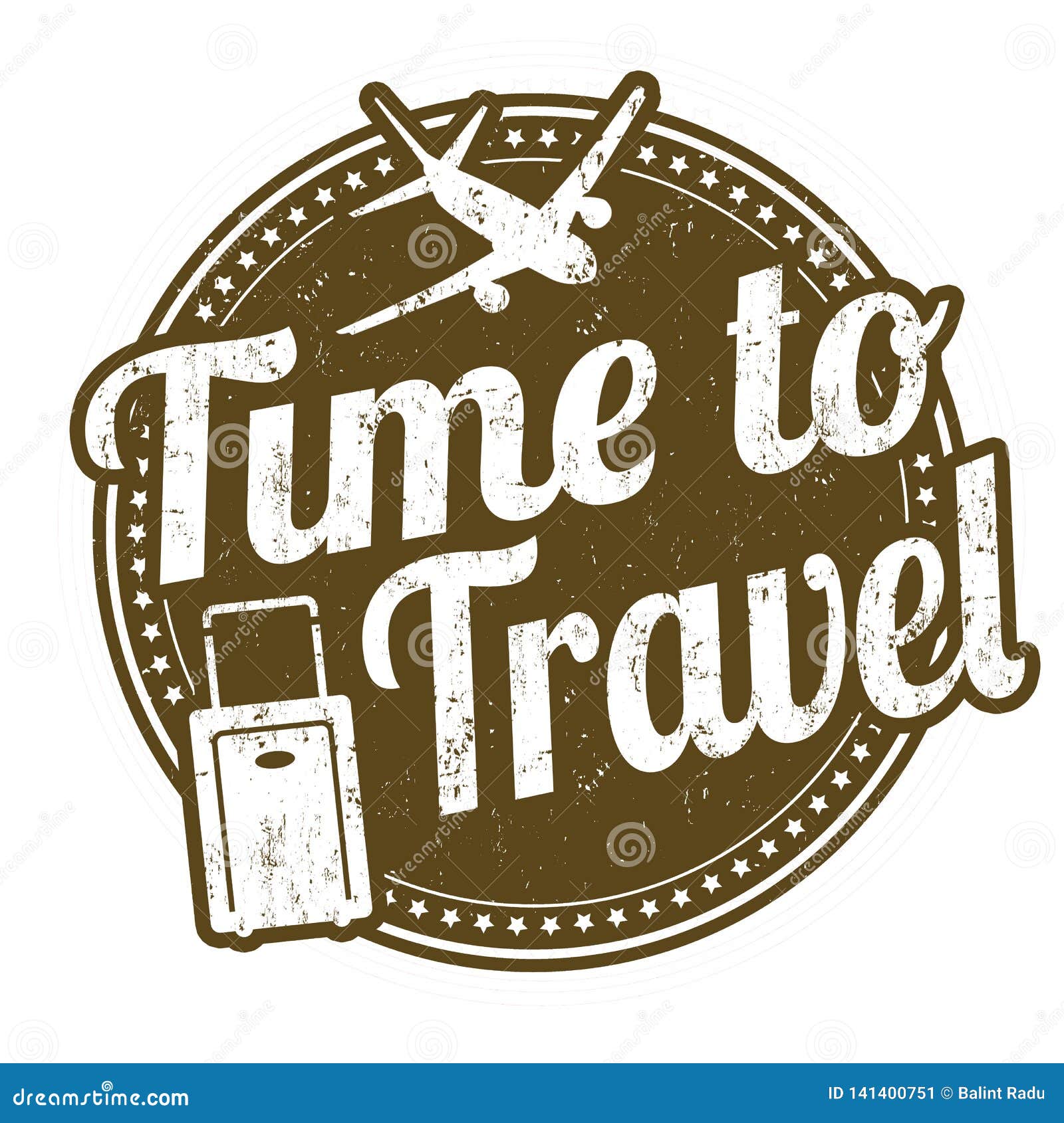 Time To Travel Sign Or Stamp Stock Vector Illustration