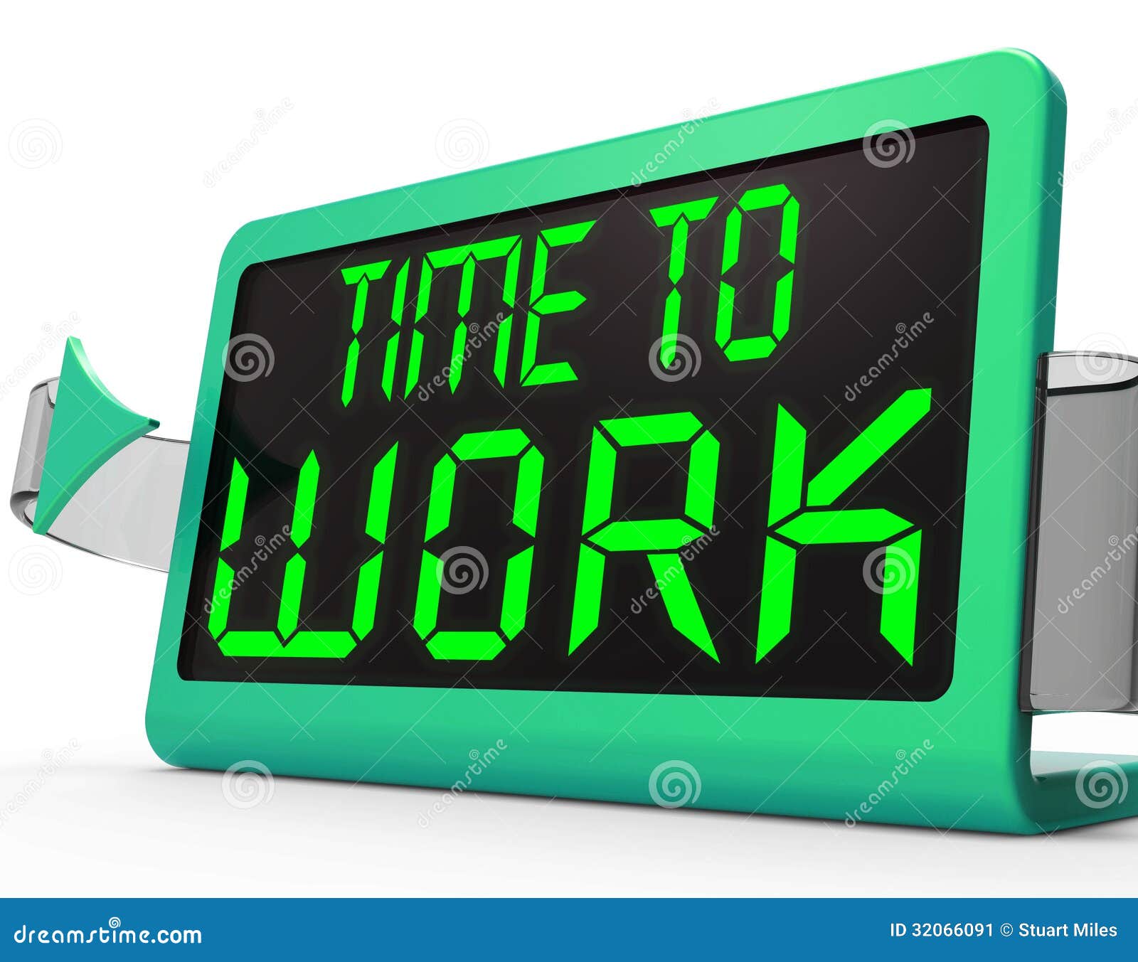 Time To Work Message Meaning Starting Job or Employment Stock