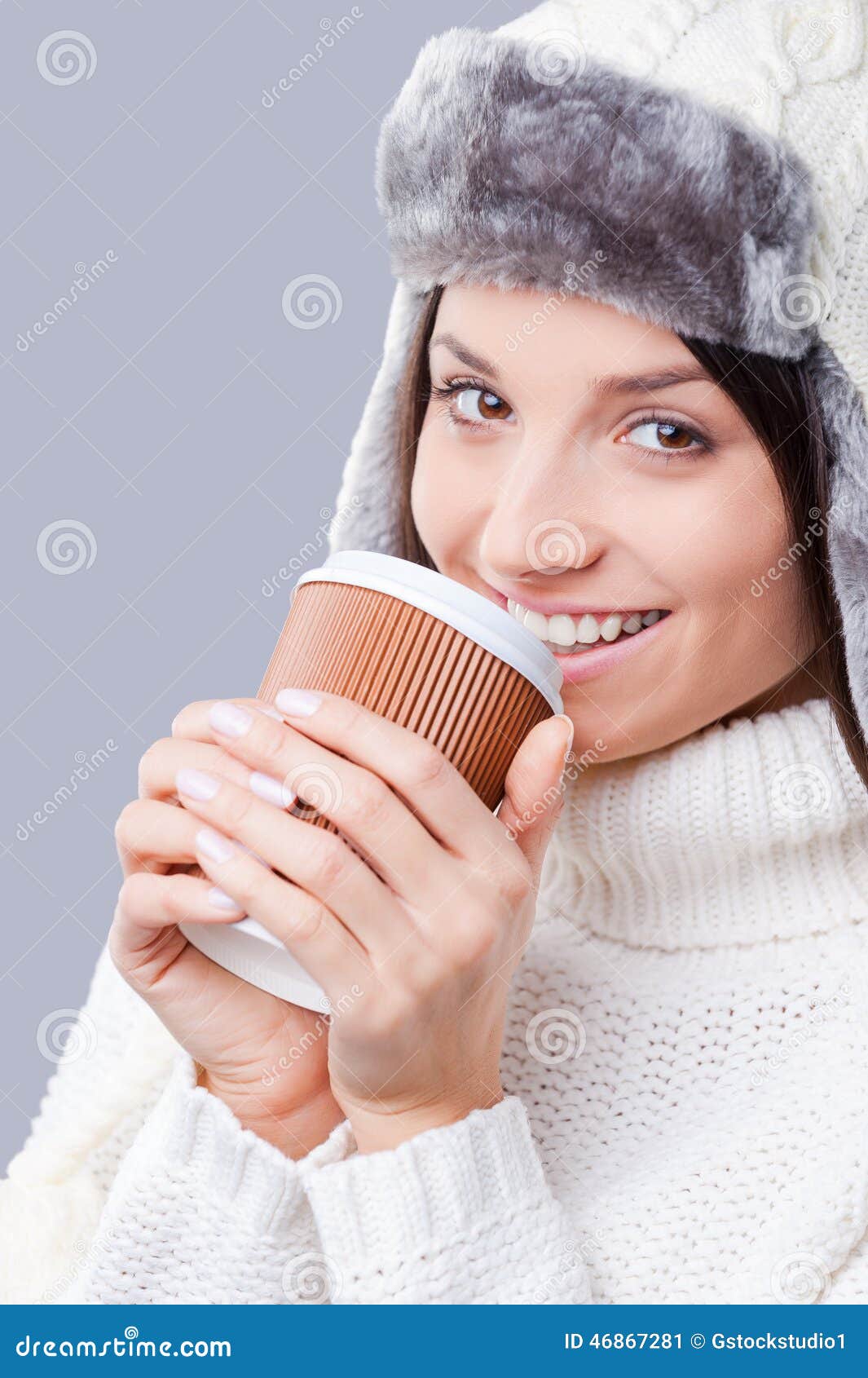 It is Time for Warm Drinks. Stock Image - Image of grey, drinks: 46867281