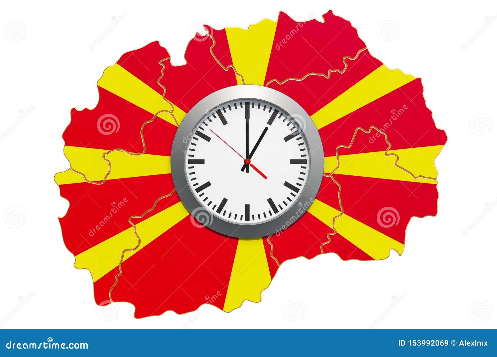 Time Zones in Macedonia Concept. 3D Rendering Stock Illustration Illustration of background