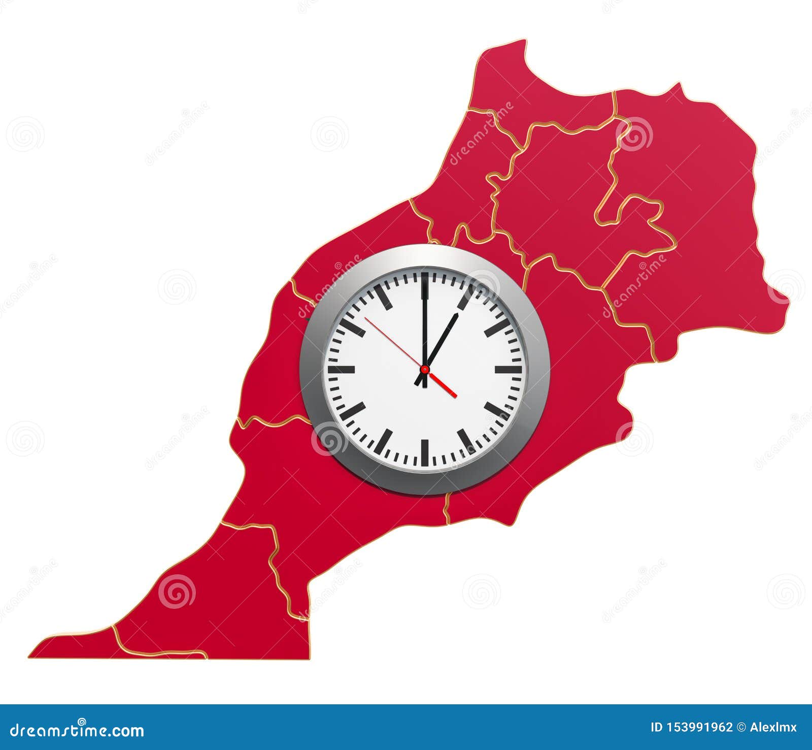 Time Zones in Morocco Concept. 3D Rendering Stock Illustration