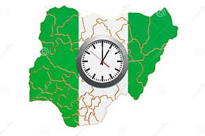 Time Zones In Nigeria Concept 3D Rendering Stock Illustration 
