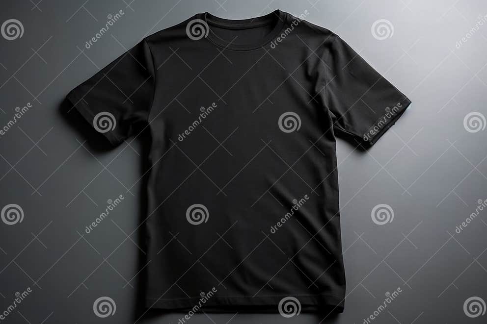 Timeless Appeal, Empty Black Tshirt Mockup with White Background Stock Illustration