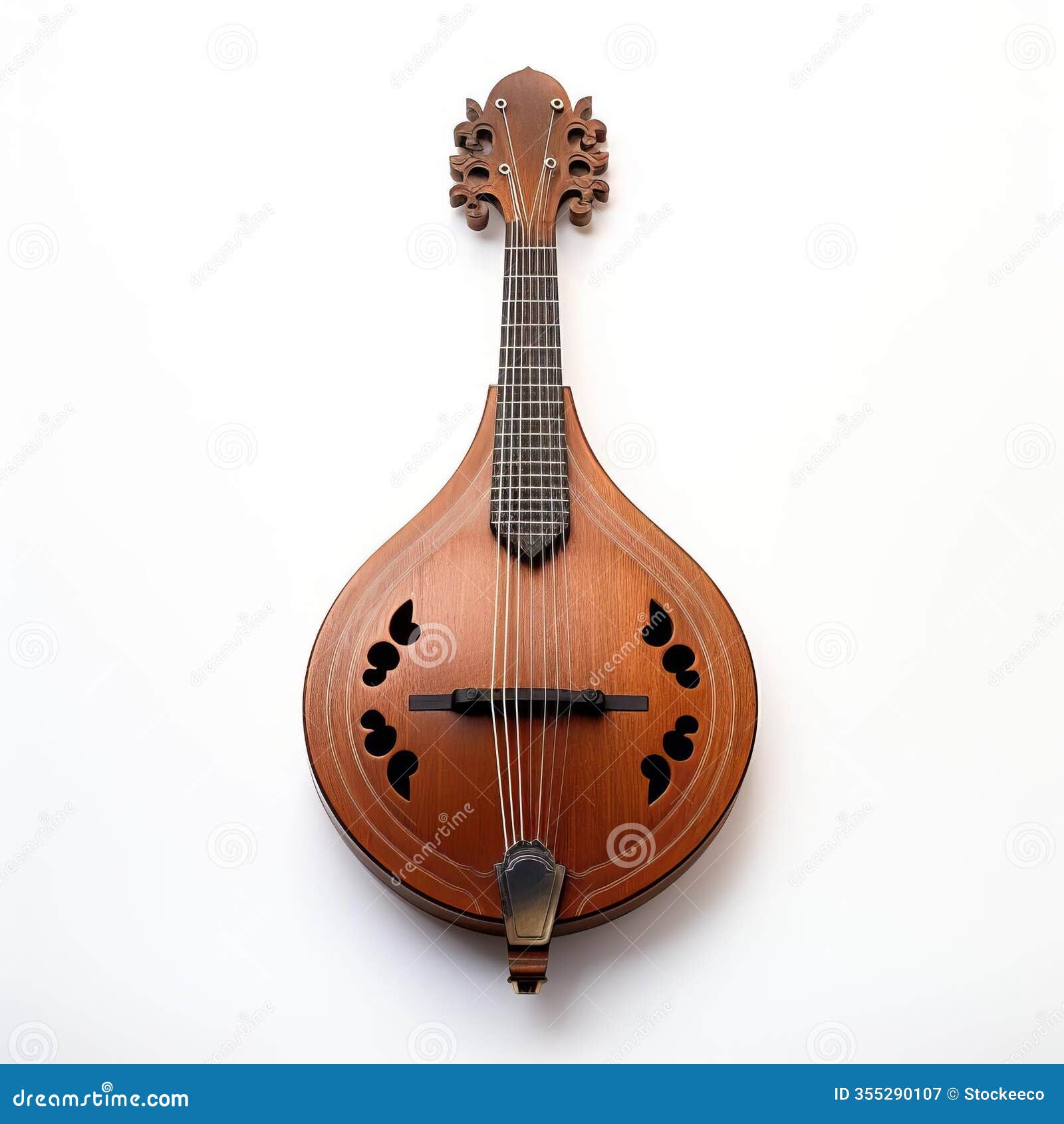 timeless craftsmanship: elegant mandolin on white background