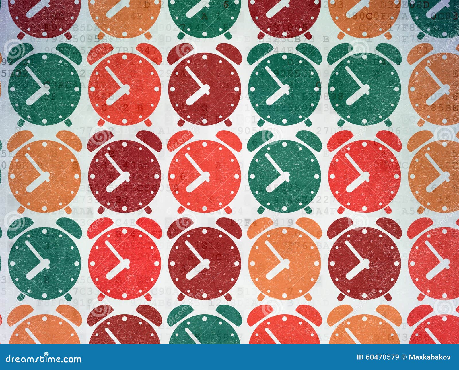 Timeline Concept Alarm Clock Icons on Digital Stock Illustration