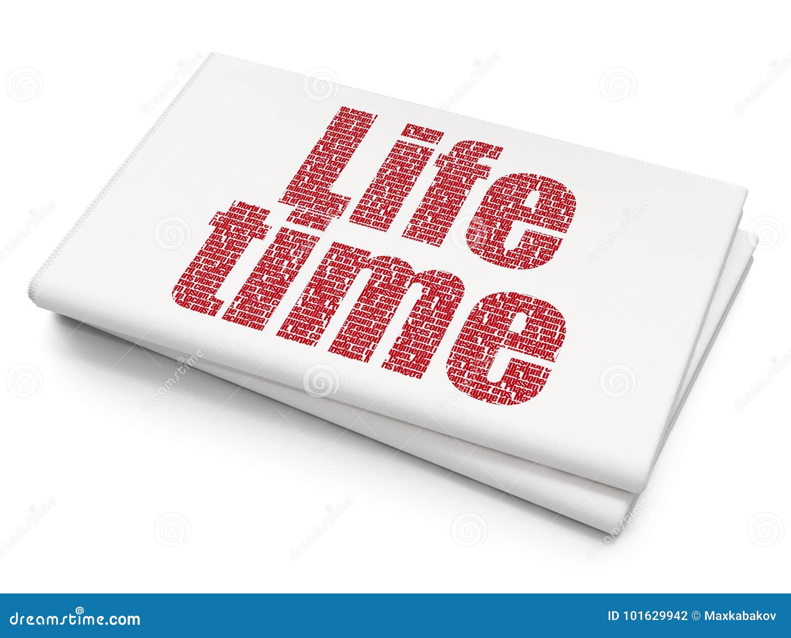 timeline concept: life time on blank newspaper background