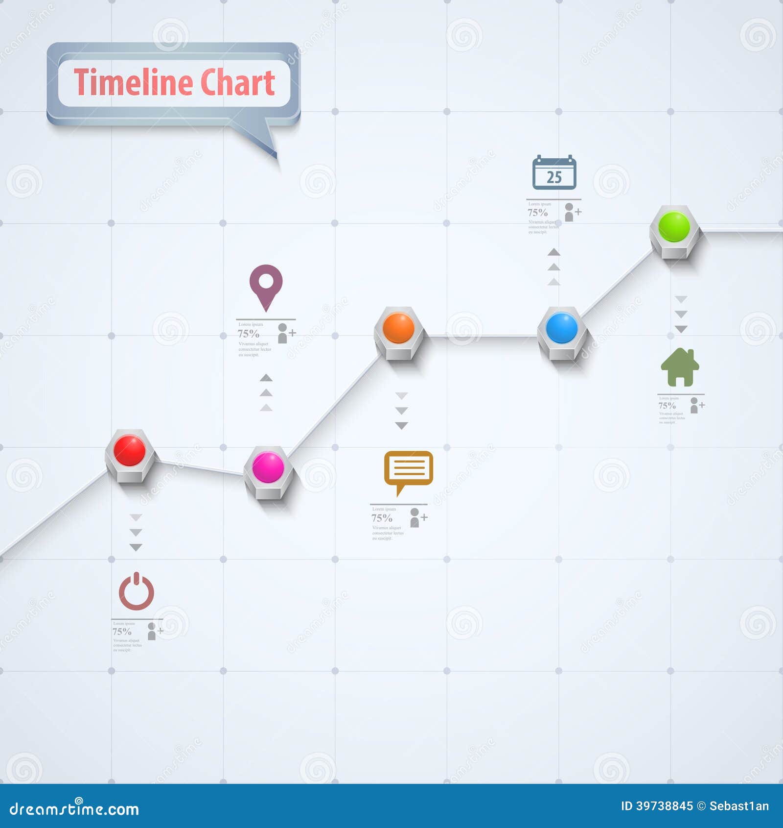 Timeline Info-Graphic. Timeline cloud chart ,info graphic and icons. For web,print or application.