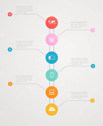 Timeline Infographic with Business Icons, ECommerce Stock Vector ...