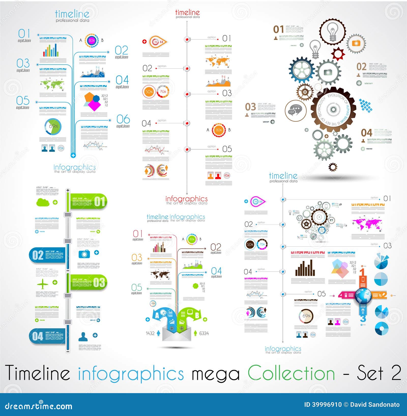 timeline infographic  templates set 2.