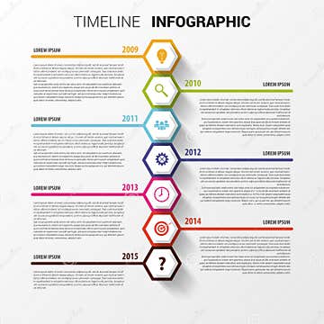 Timeline Infographics. Hexagonal Design Template Stock Vector ...