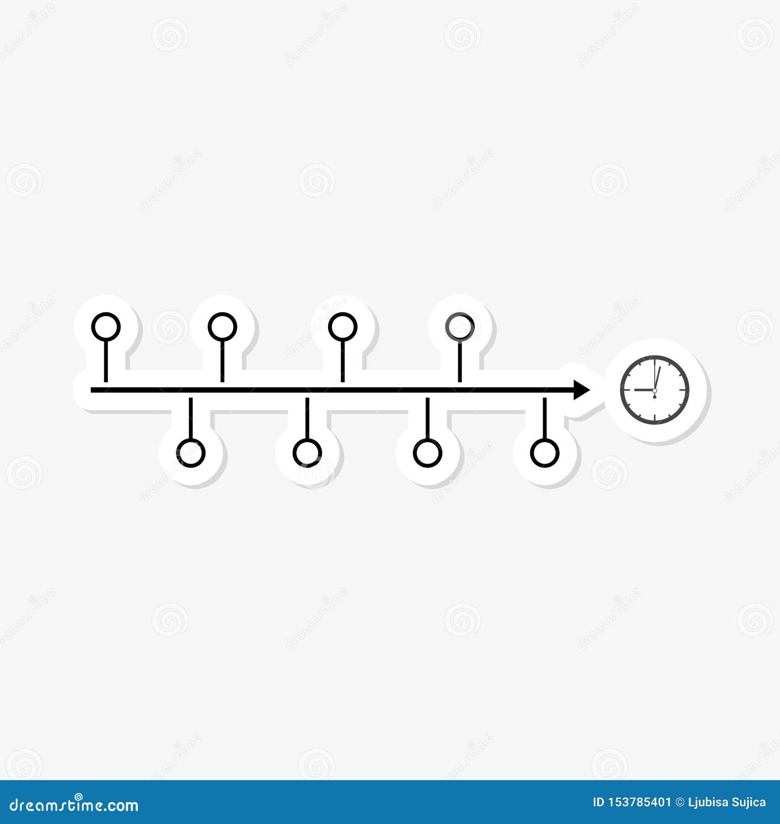 Timeline Sticker Isolated on White Background from Analytics Collection