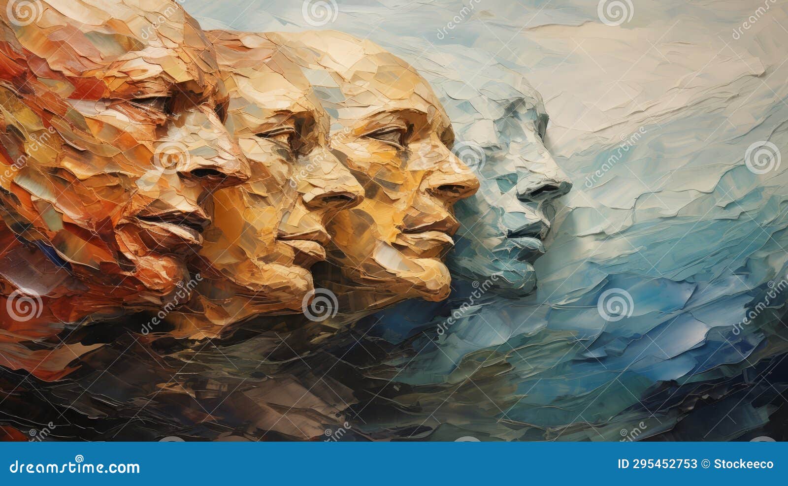 Timeline of Three Faces Mind-bending Oil Painting with Impasto ...