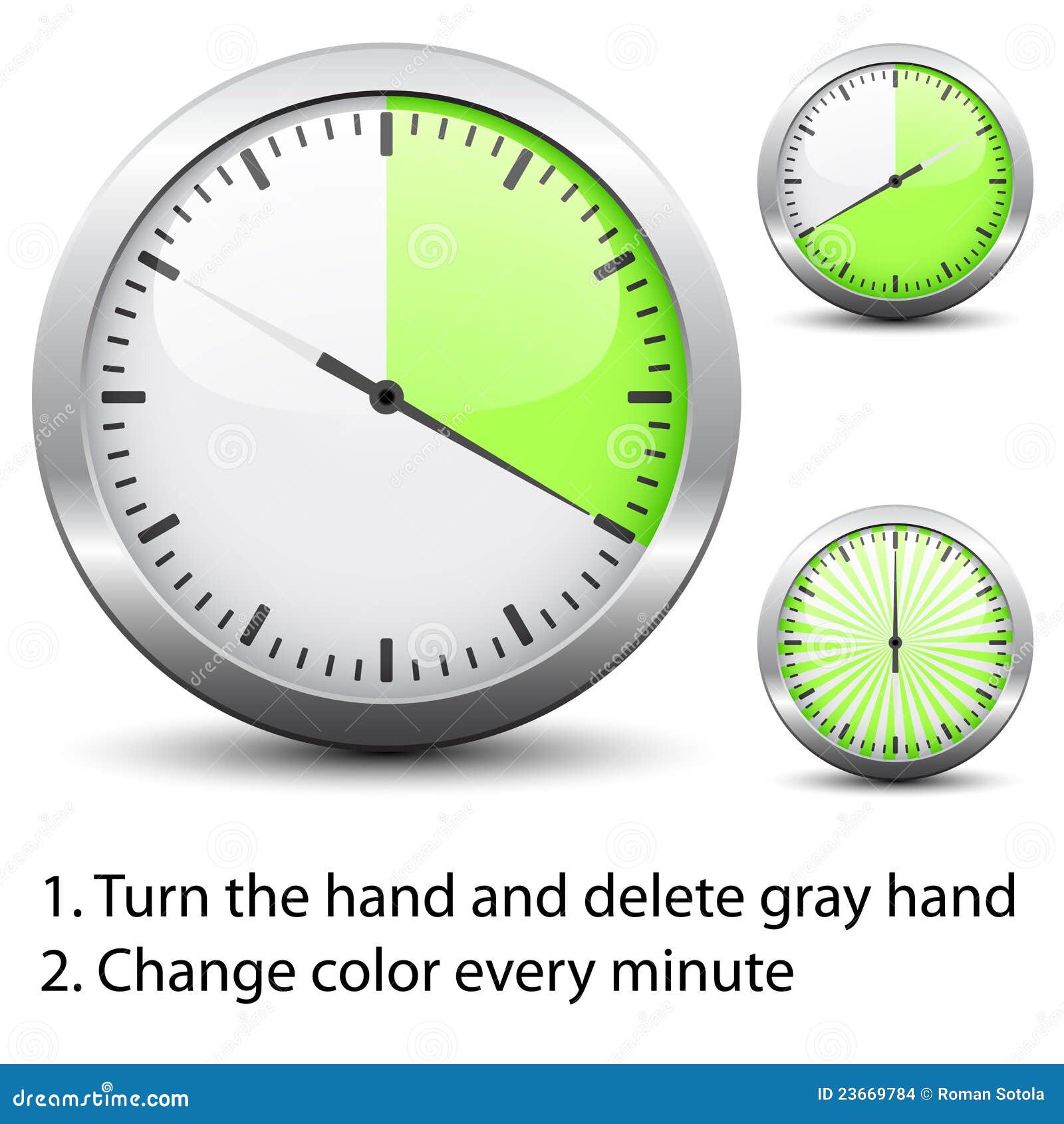 Timer - Change Every One Minute Stock Vector - Illustration hour, deadline: 23669784