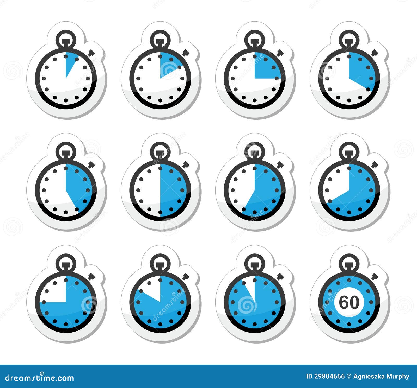 Time, Clock, Stopwatch Icons Set Stock Illustration Illustration of