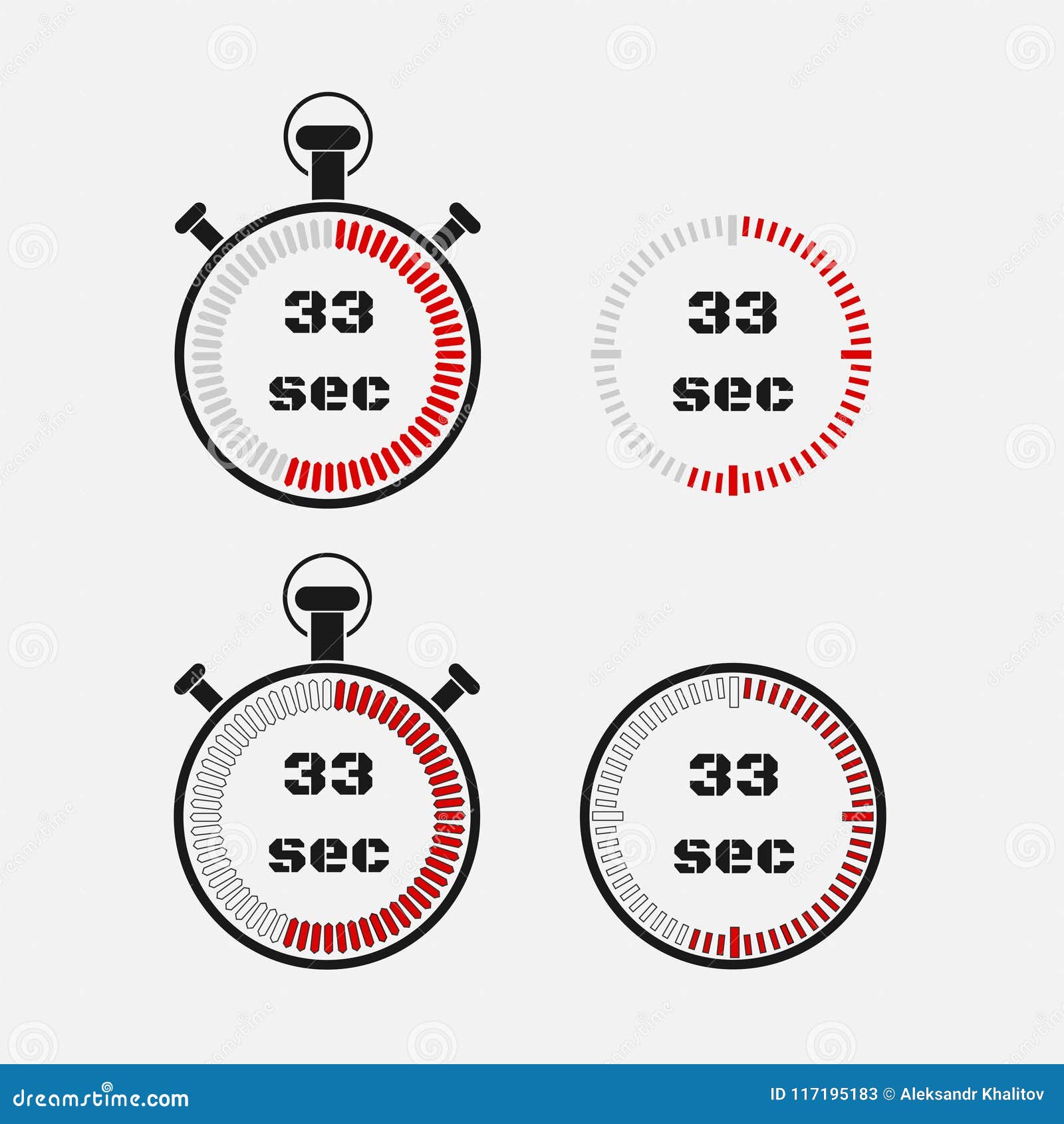 Timer 33 Seconds on Gray Background . Stock Illustration Illustration
