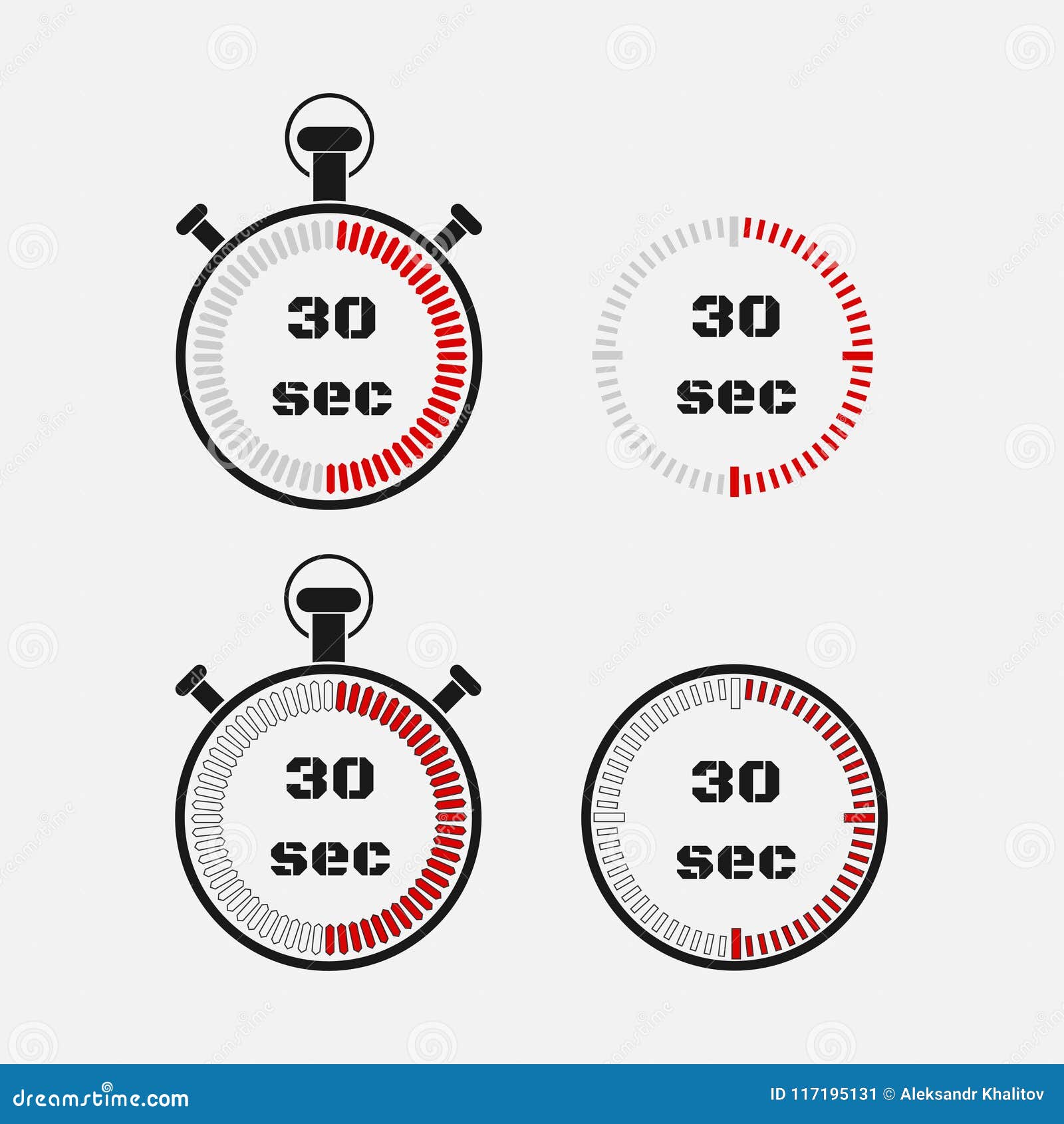 Timer 30 Seconds on Gray . Stock Illustration - Illustration of business, numerical: 117195131