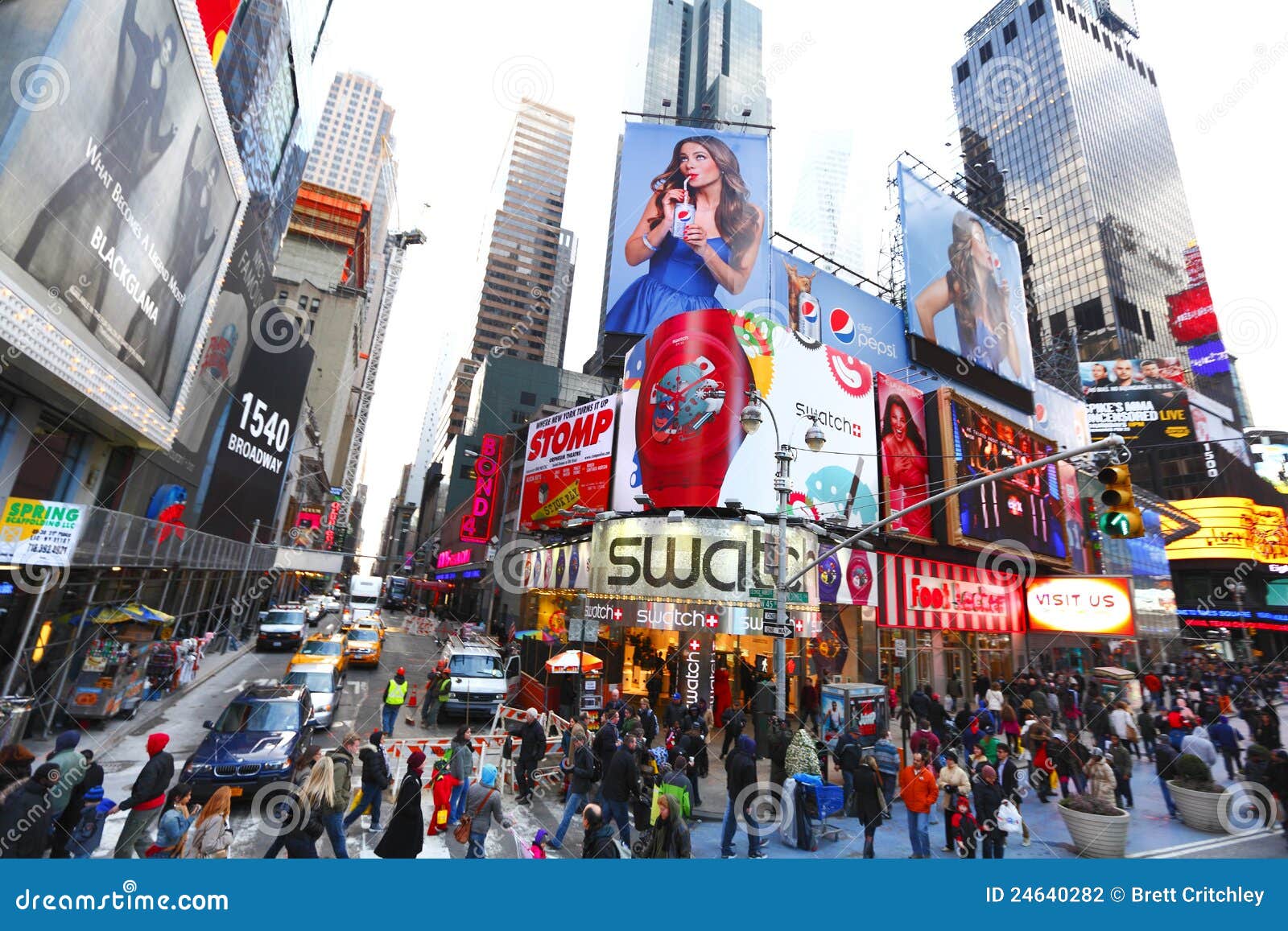 Times Square NYC. Panneaux-réclame de Times Square, New York City. Février 2012. NYC.